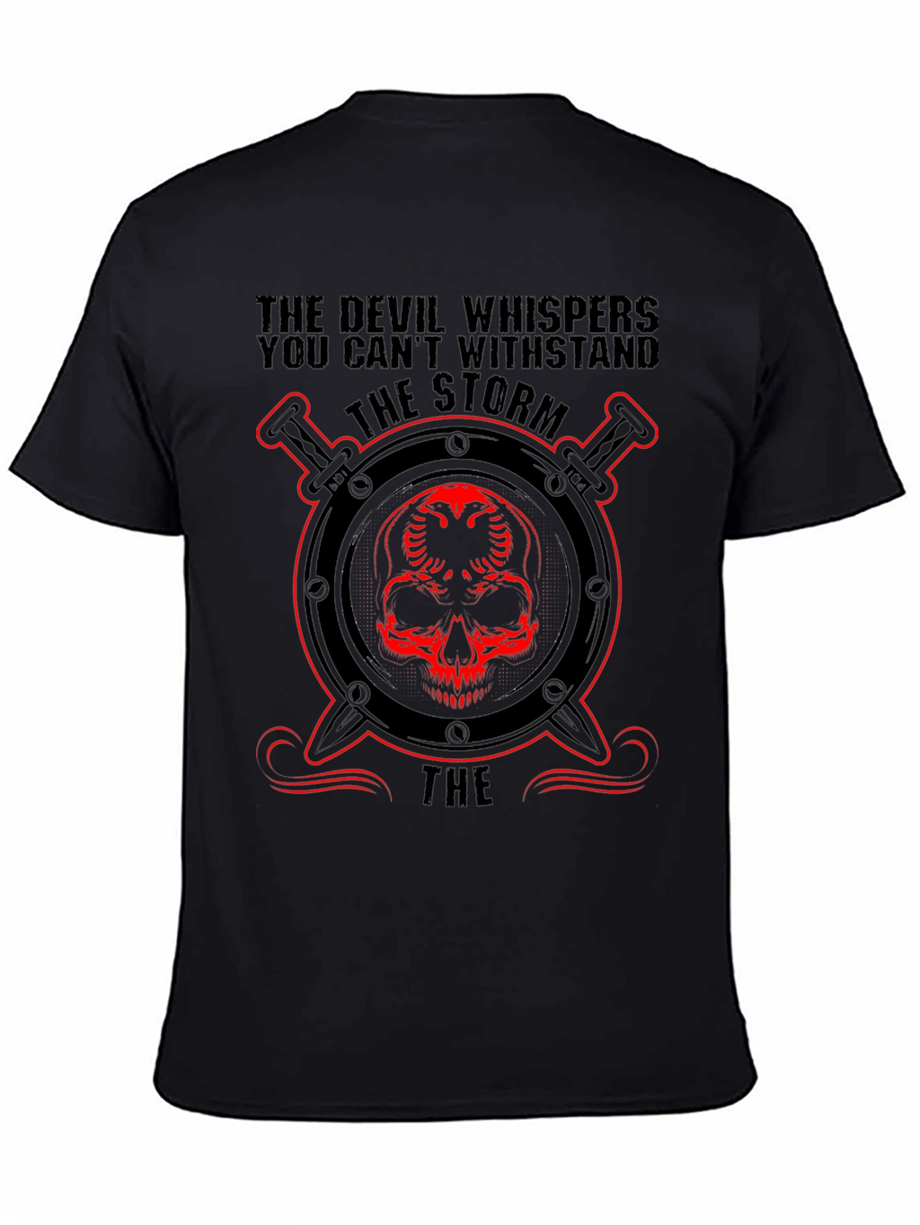 Devils Storm Black T-Shirt Skull Design