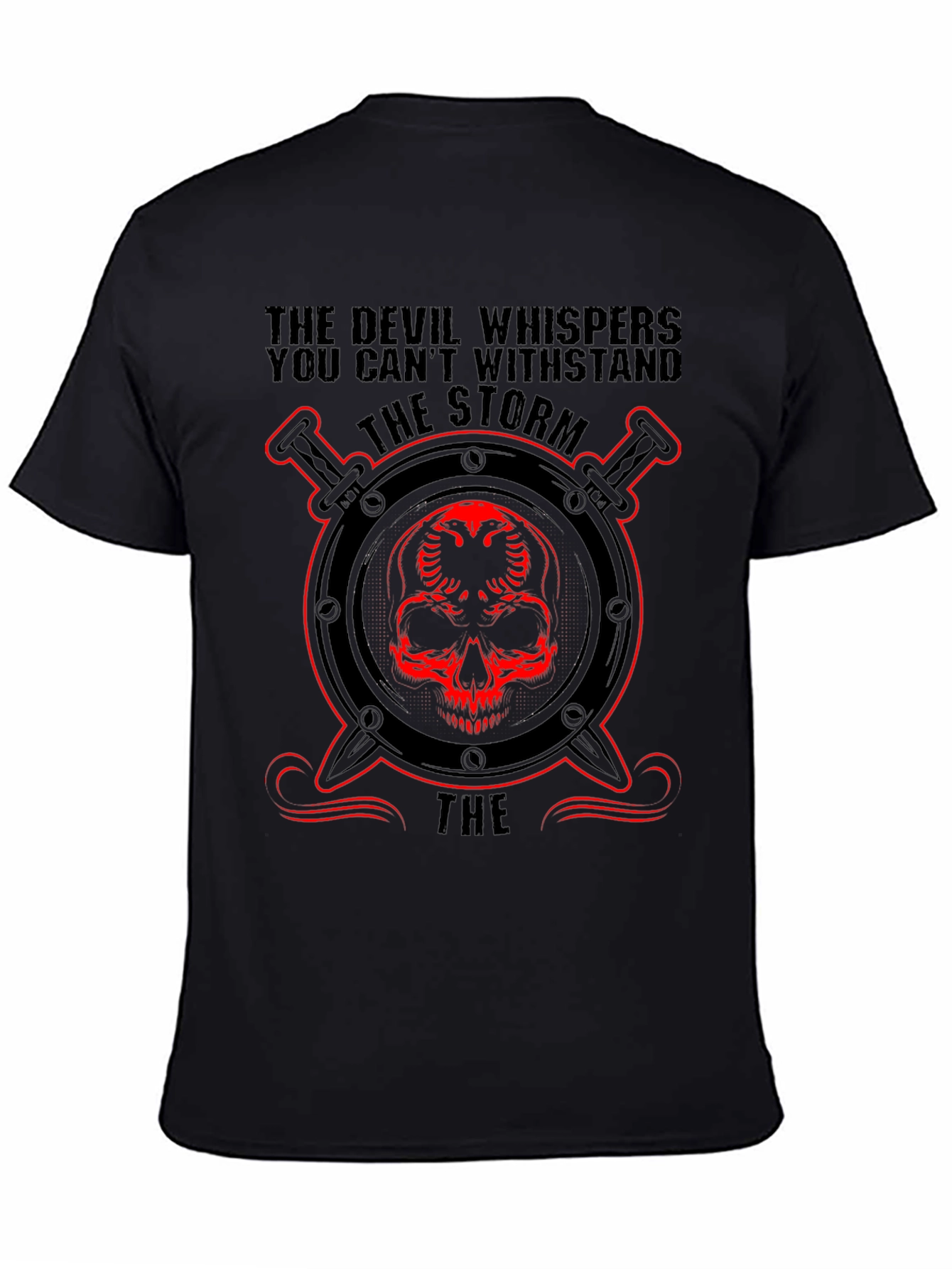 Devils Storm Black T-Shirt Skull Design