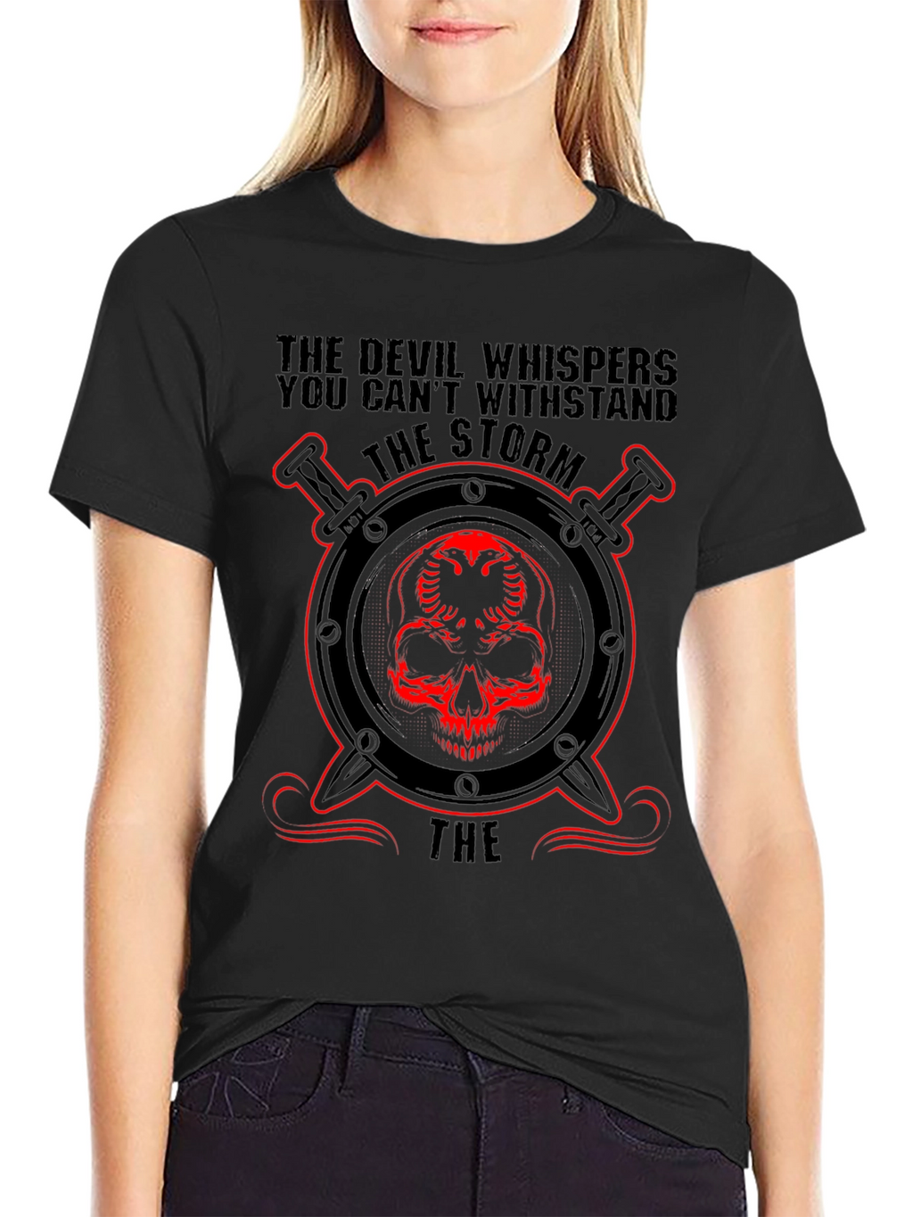 Devils Storm Black T-Shirt Skull Design