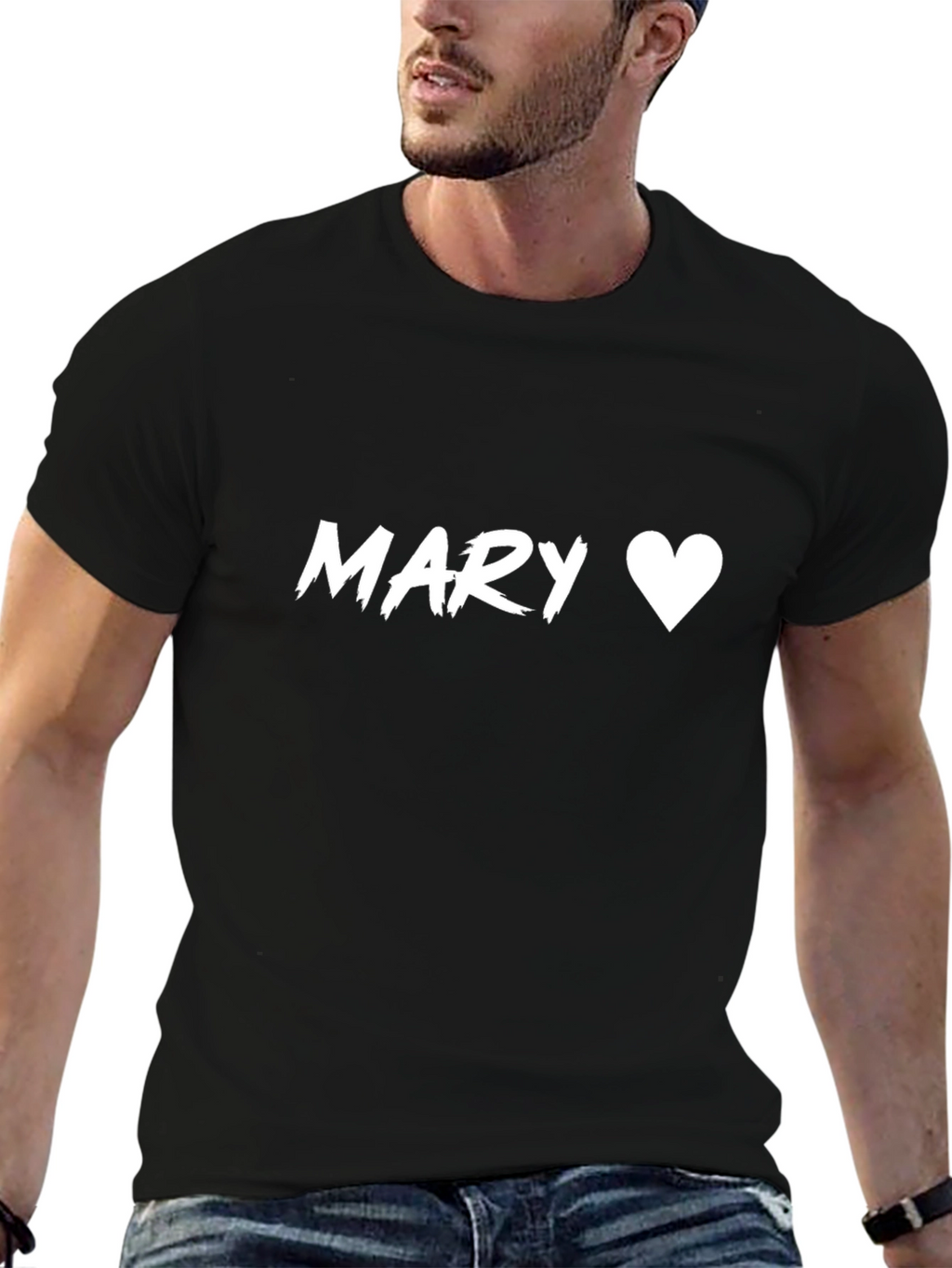 Mary Heart Love T-Shirt - Stylish Black Tee