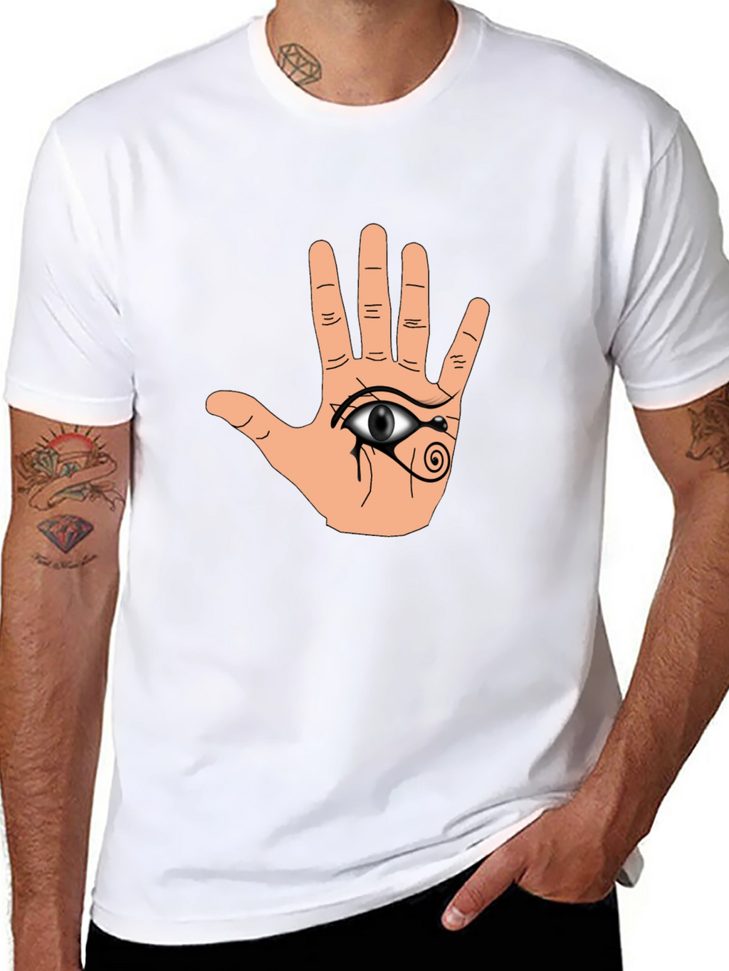 Hamsa Eye Graphic Black T-Shirt