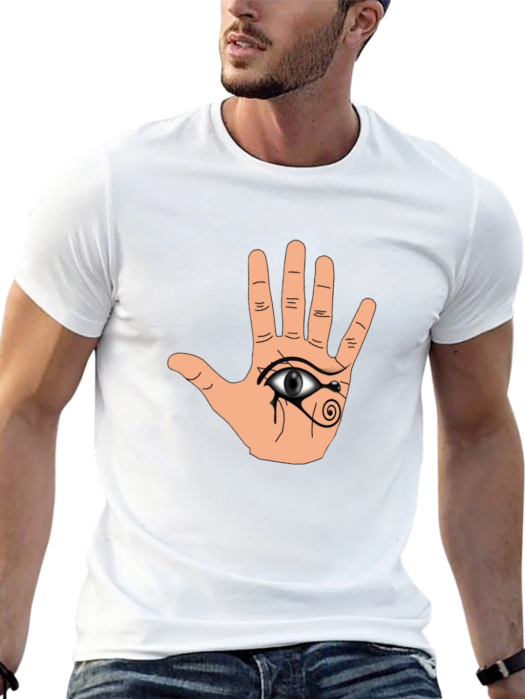 Hamsa Eye Graphic Black T-Shirt