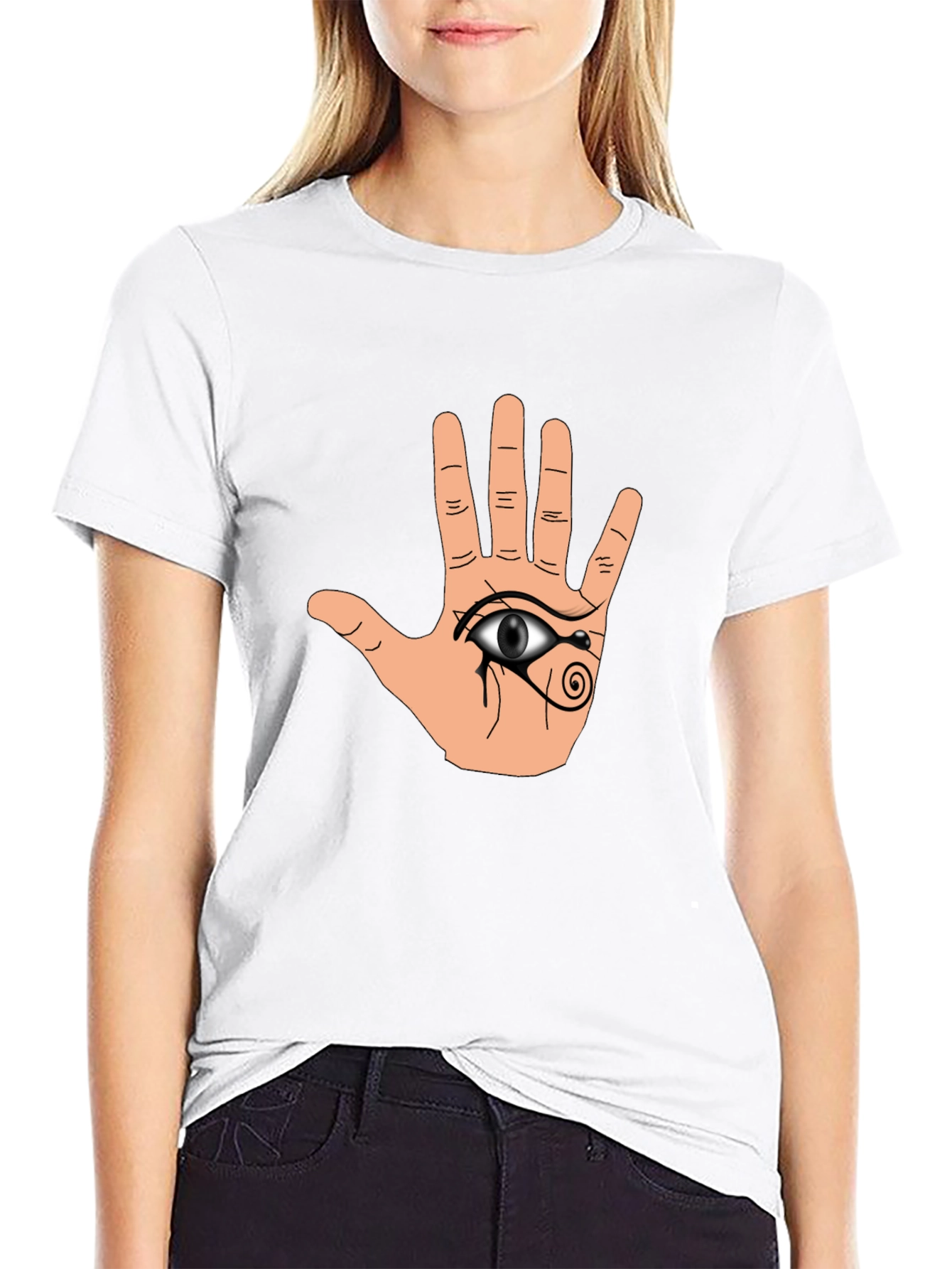 Hamsa Eye Graphic Black T-Shirt