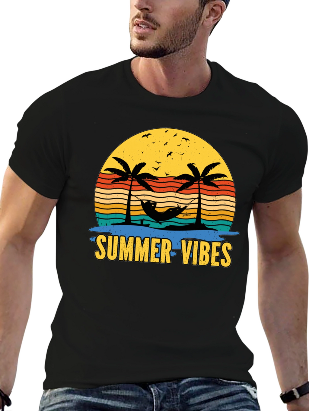 Summer Vibes T-Shirt - Tropical Palm Tree Design