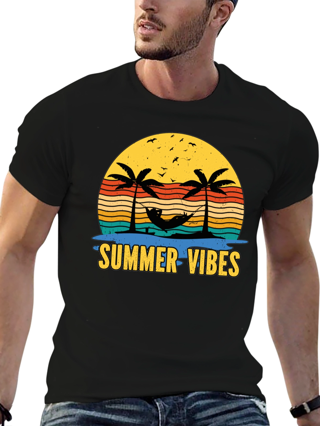 Summer Vibes T-Shirt - Tropical Palm Tree Design