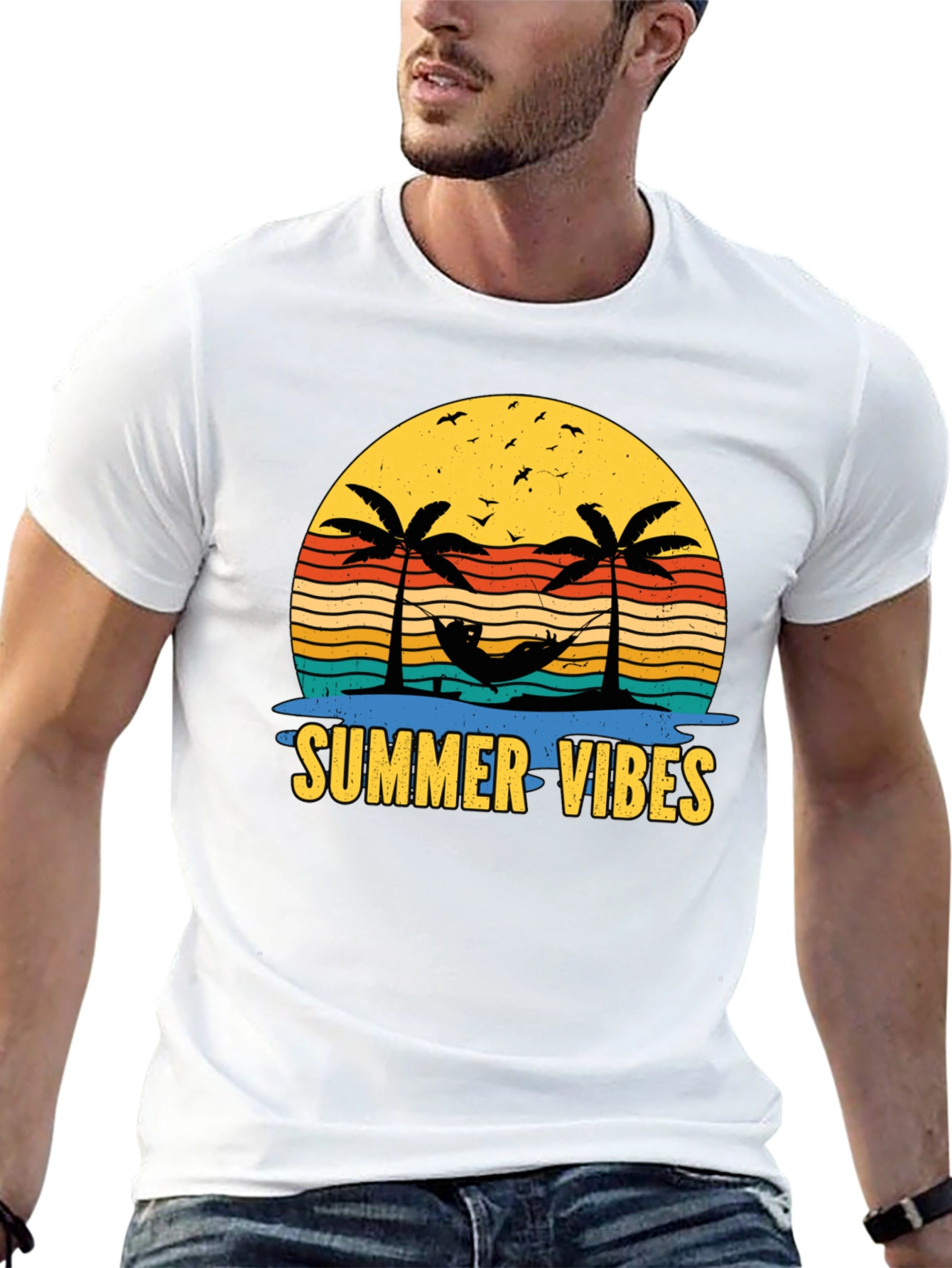 Summer Vibes T-Shirt - Tropical Palm Tree Design