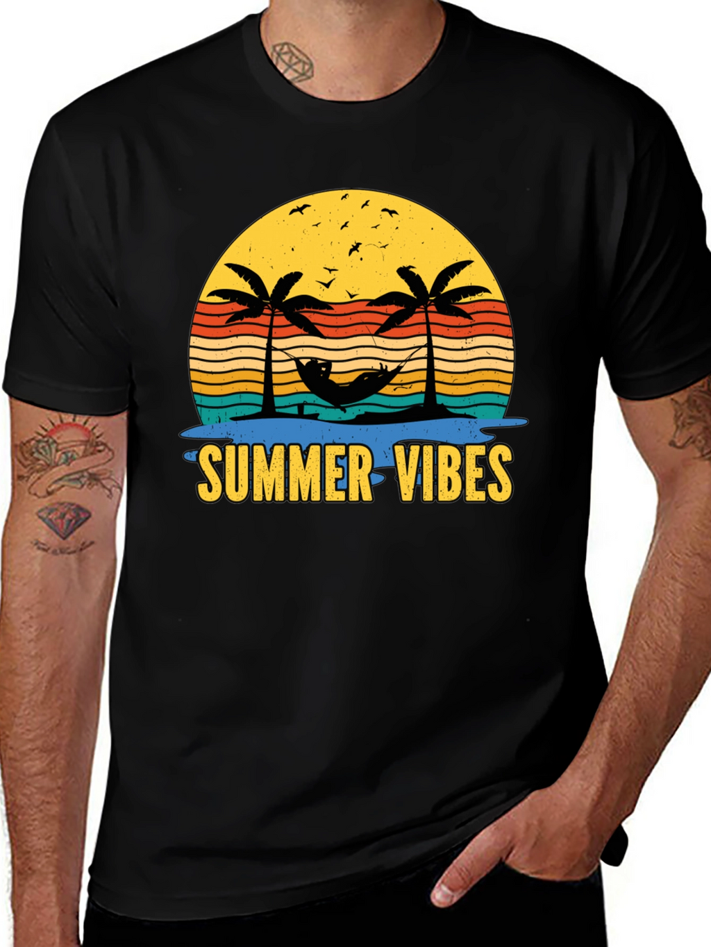 Summer Vibes T-Shirt - Tropical Palm Tree Design