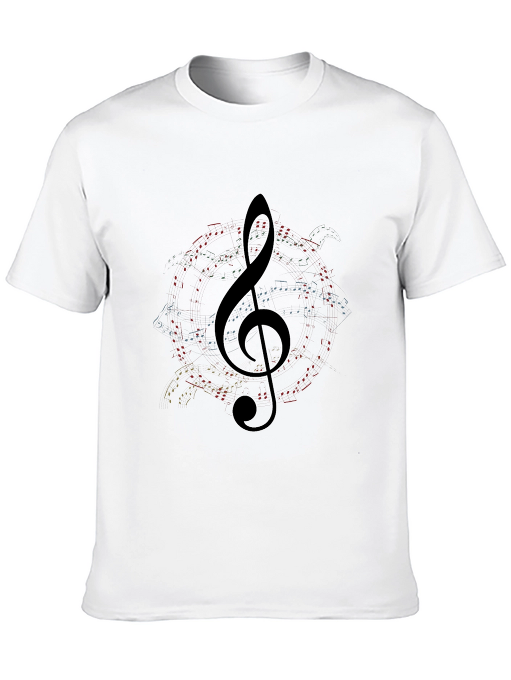Musical Note Clef Graphic Black T-Shirt