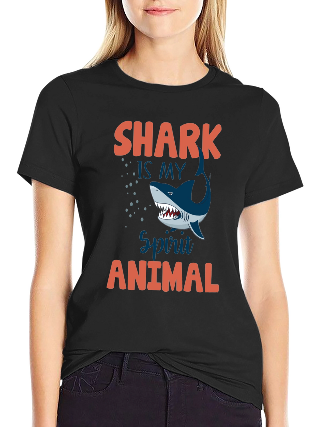 Shark Spirit Animal Graphic Tee - Mens Crewneck T-Shirt