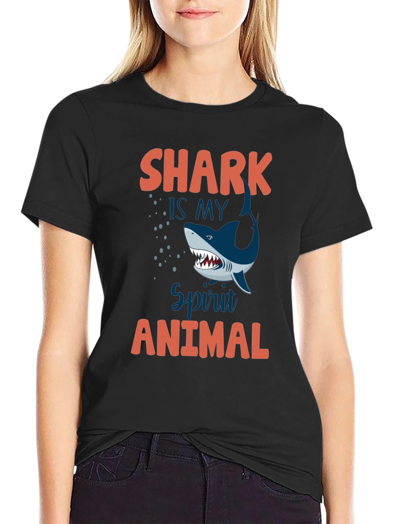 Shark Spirit Animal Graphic Tee - Mens Crewneck T-Shirt