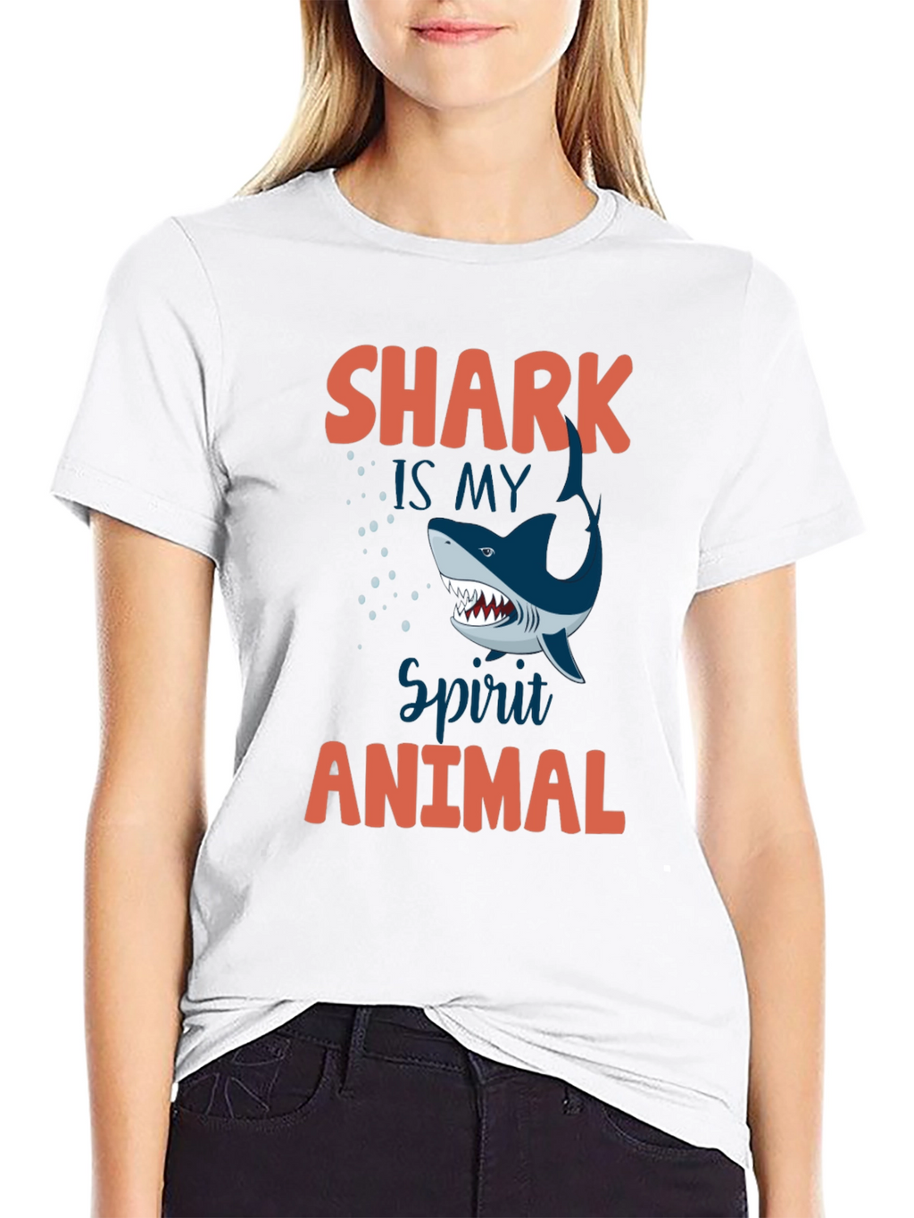 Shark Spirit Animal Graphic Tee - Mens Crewneck T-Shirt