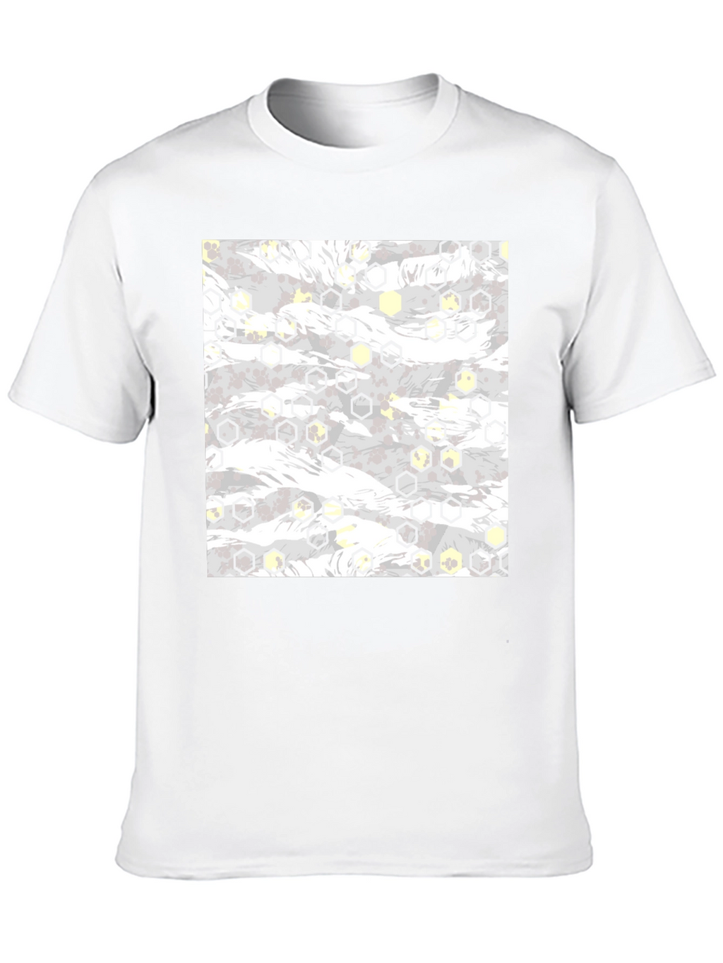 Geometric Camo Print Black Tee