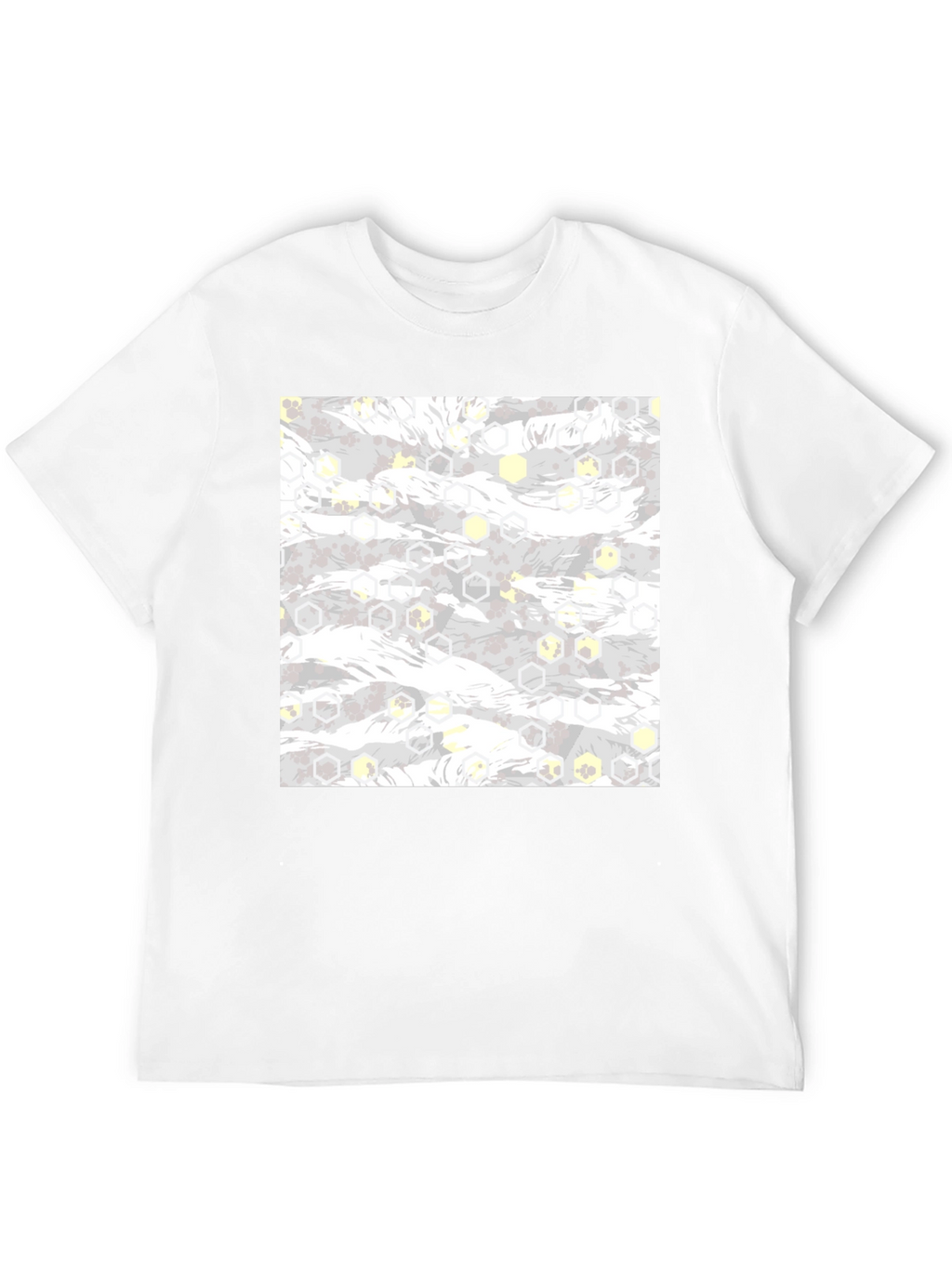 Geometric Camo Print Black Tee