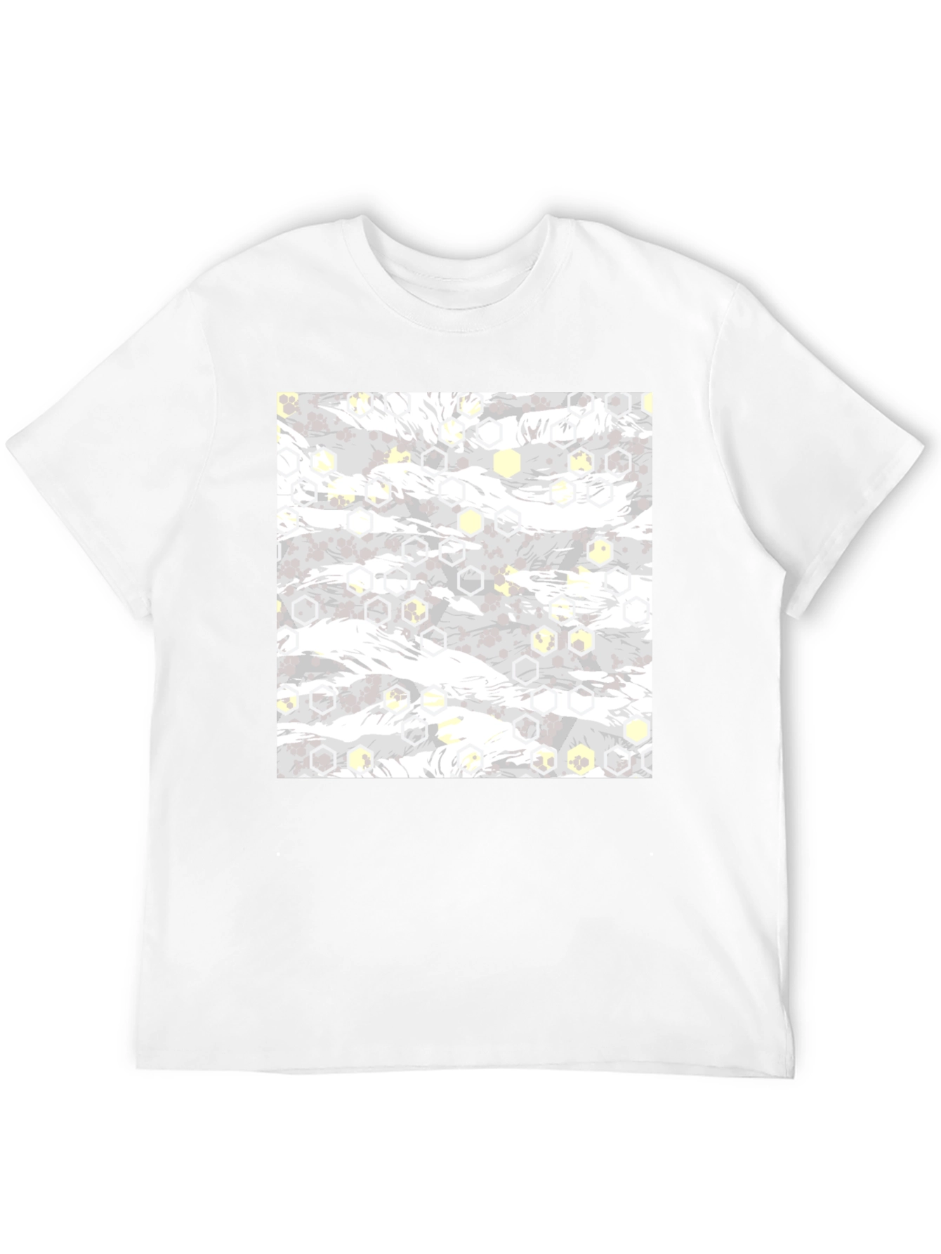 Geometric Camo Print Black Tee