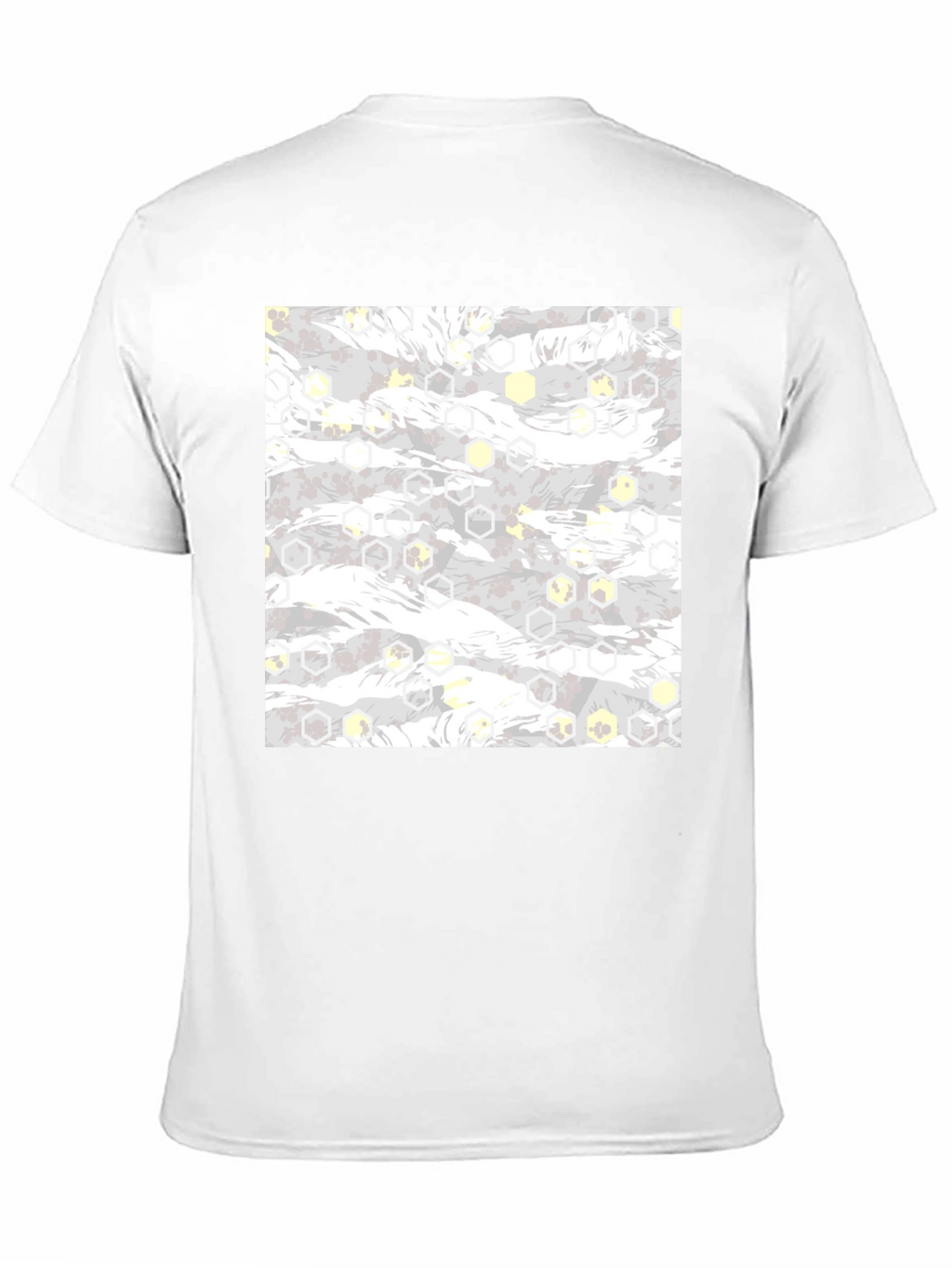 Geometric Camo Print Black Tee
