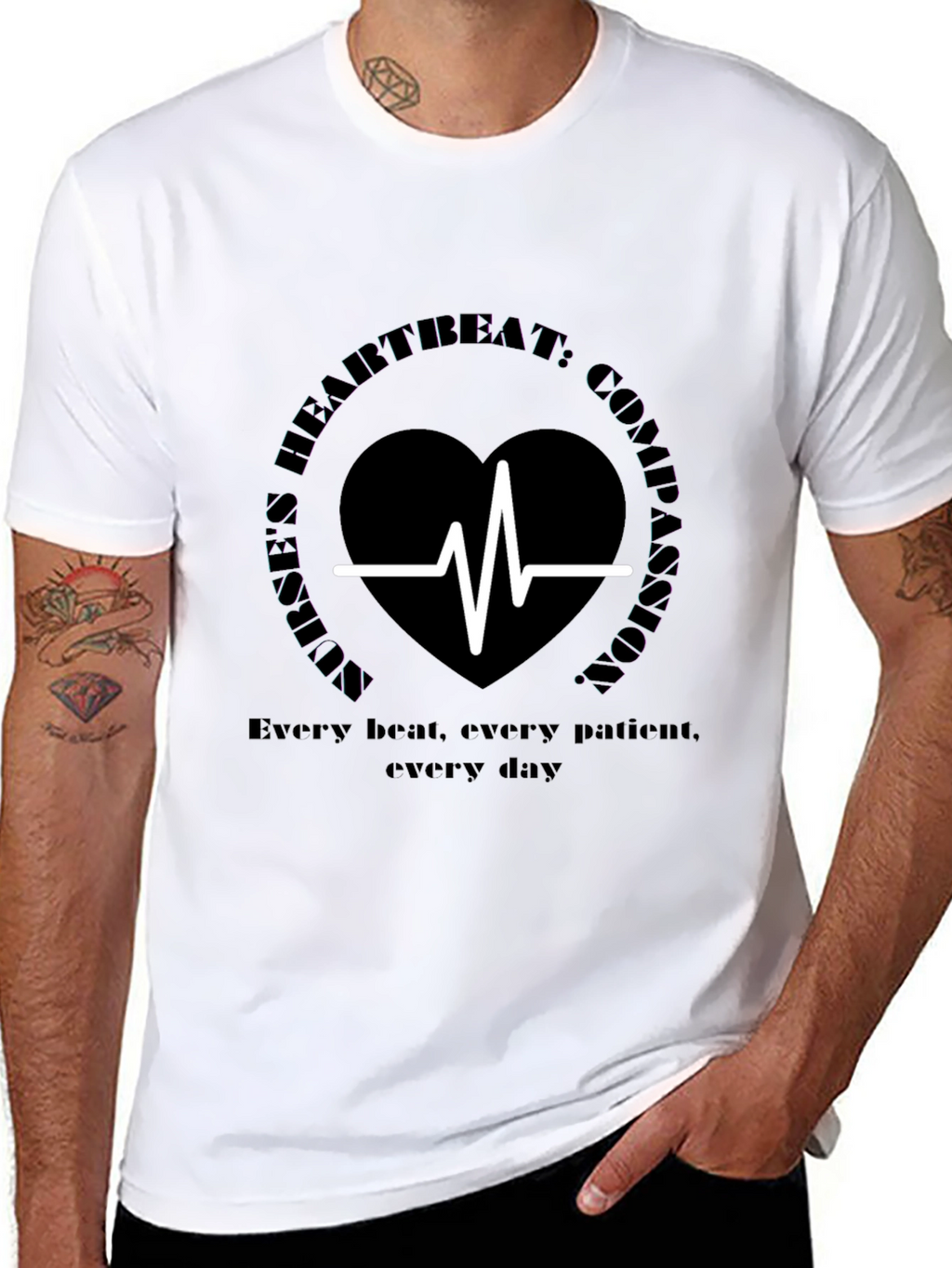 Heartbeat Compassion Graphic Tee - Soft Cotton Comfort