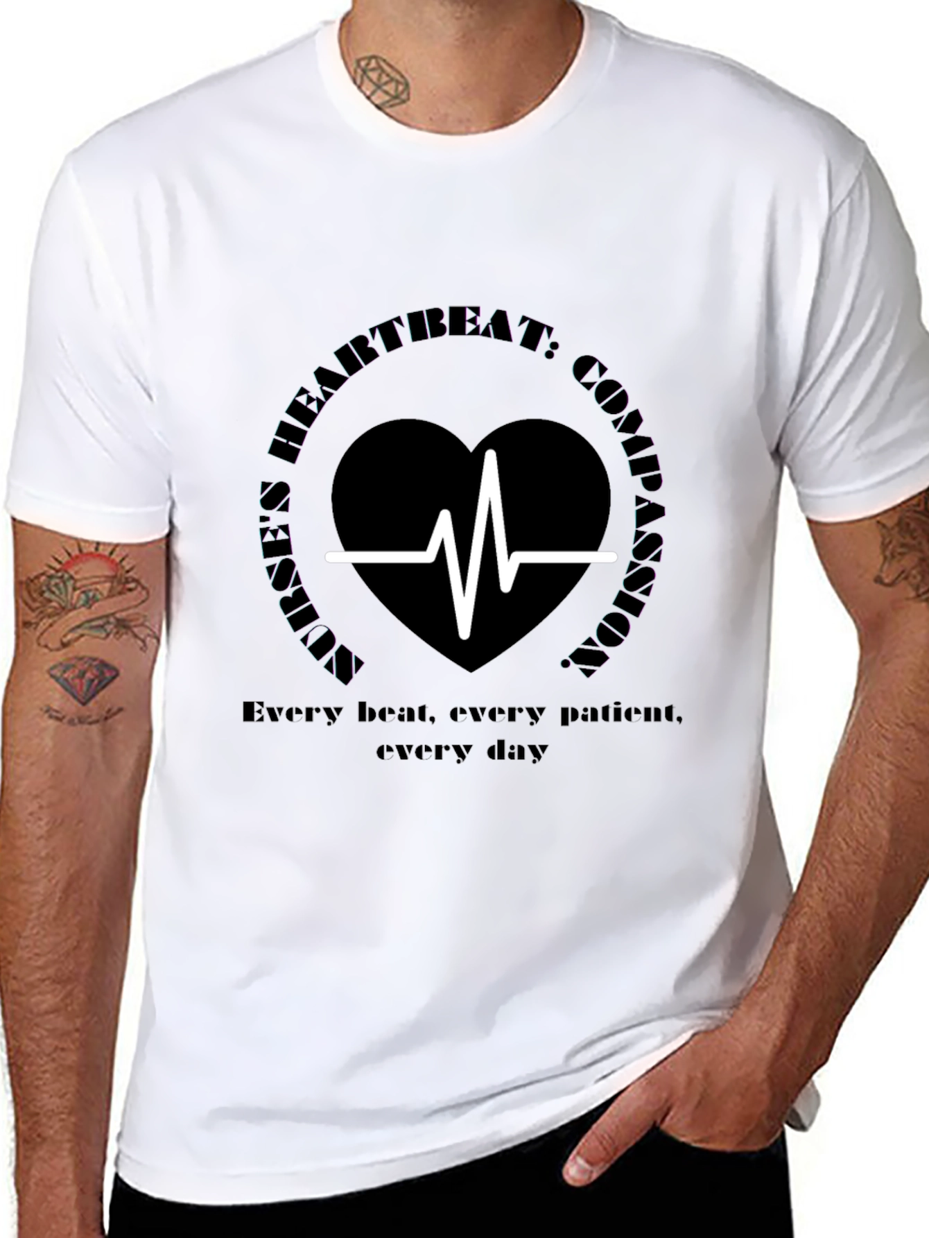 Heartbeat Compassion Graphic Tee - Soft Cotton Comfort