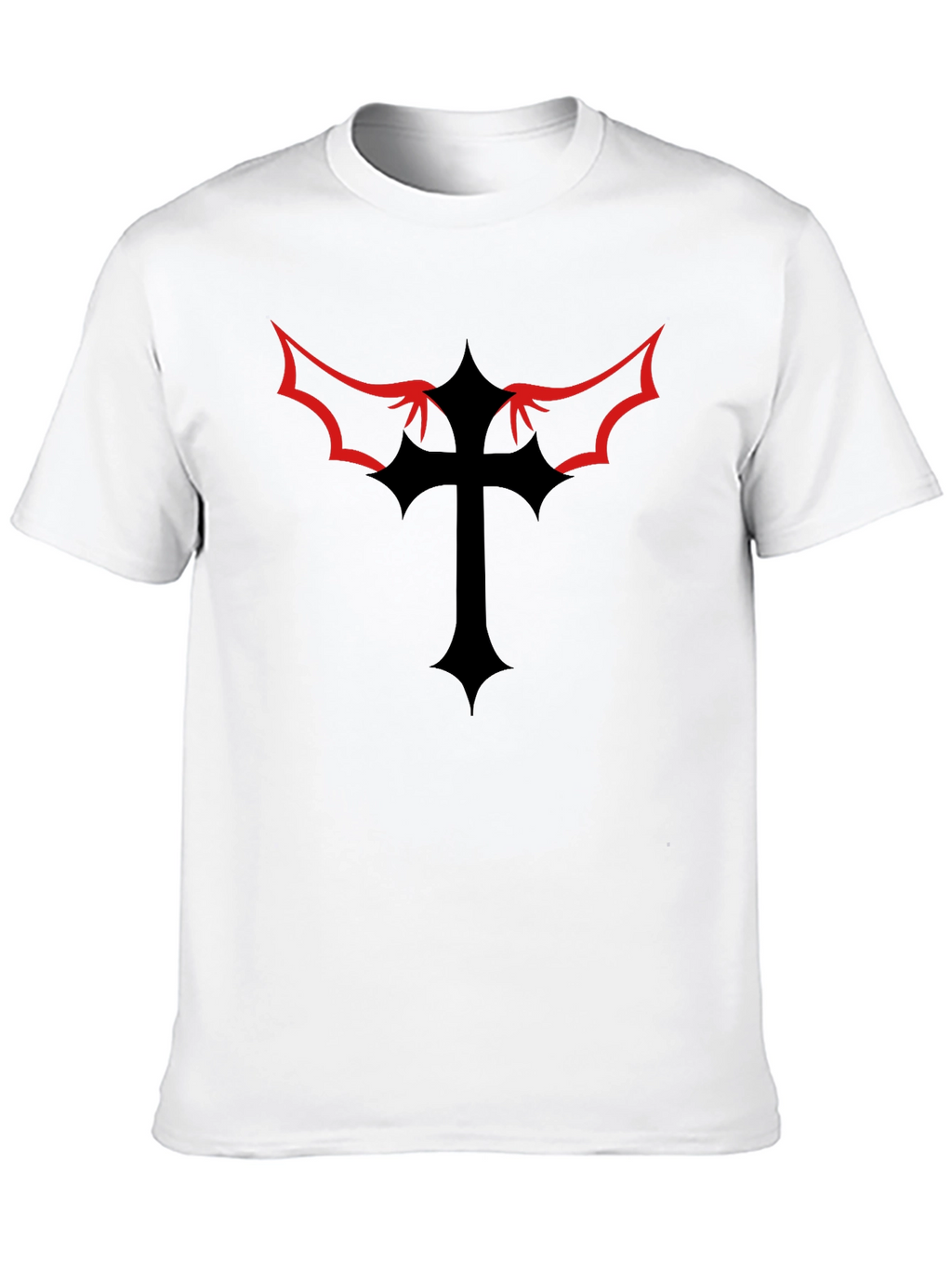 Gothic Cross Graphic Tee - Black