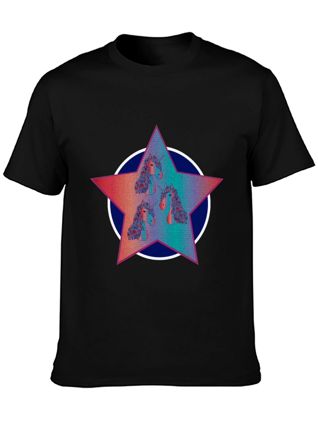 Unicorn Star Graphic Tee - Black