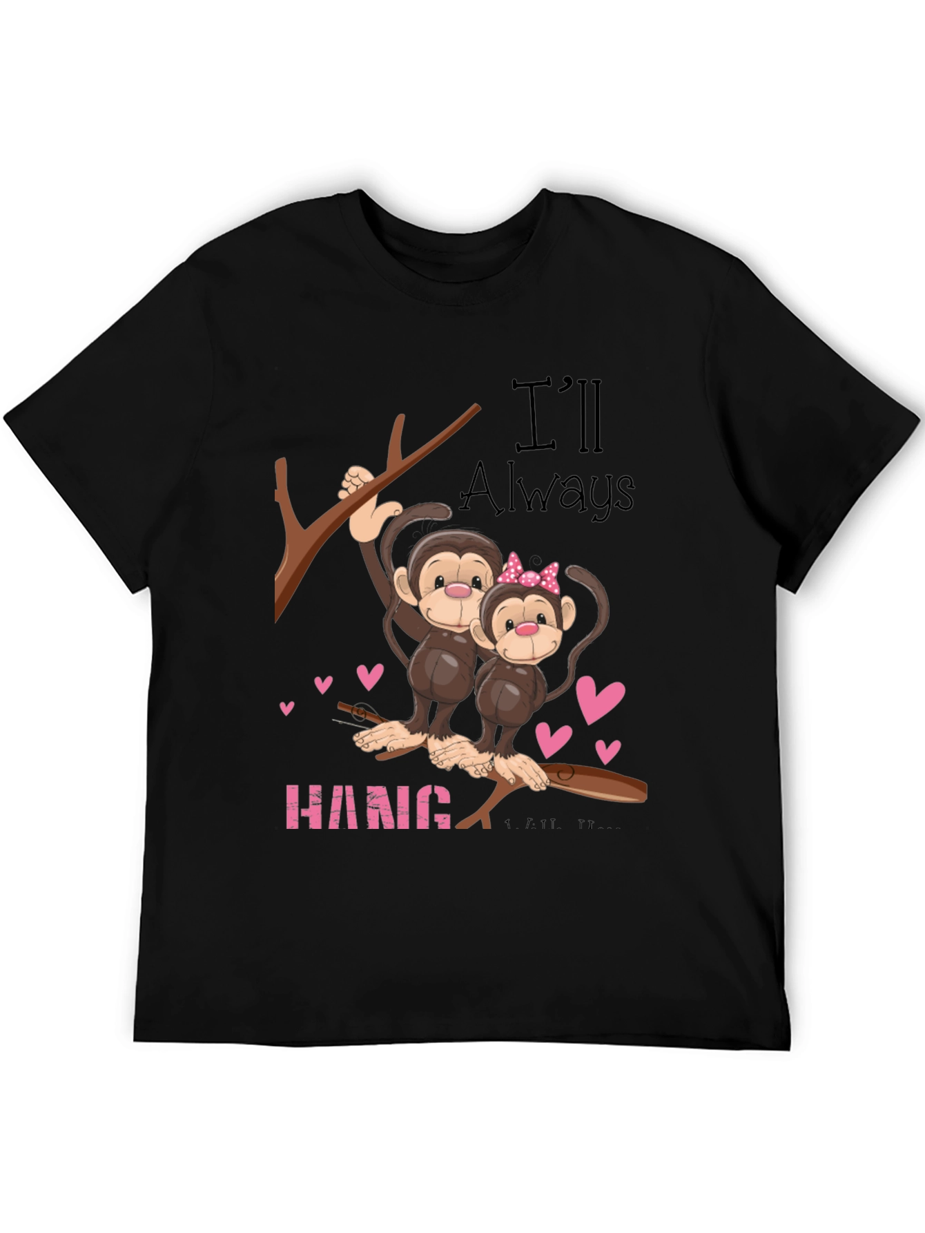 Hang In There Monkey Couple Graphic Tee