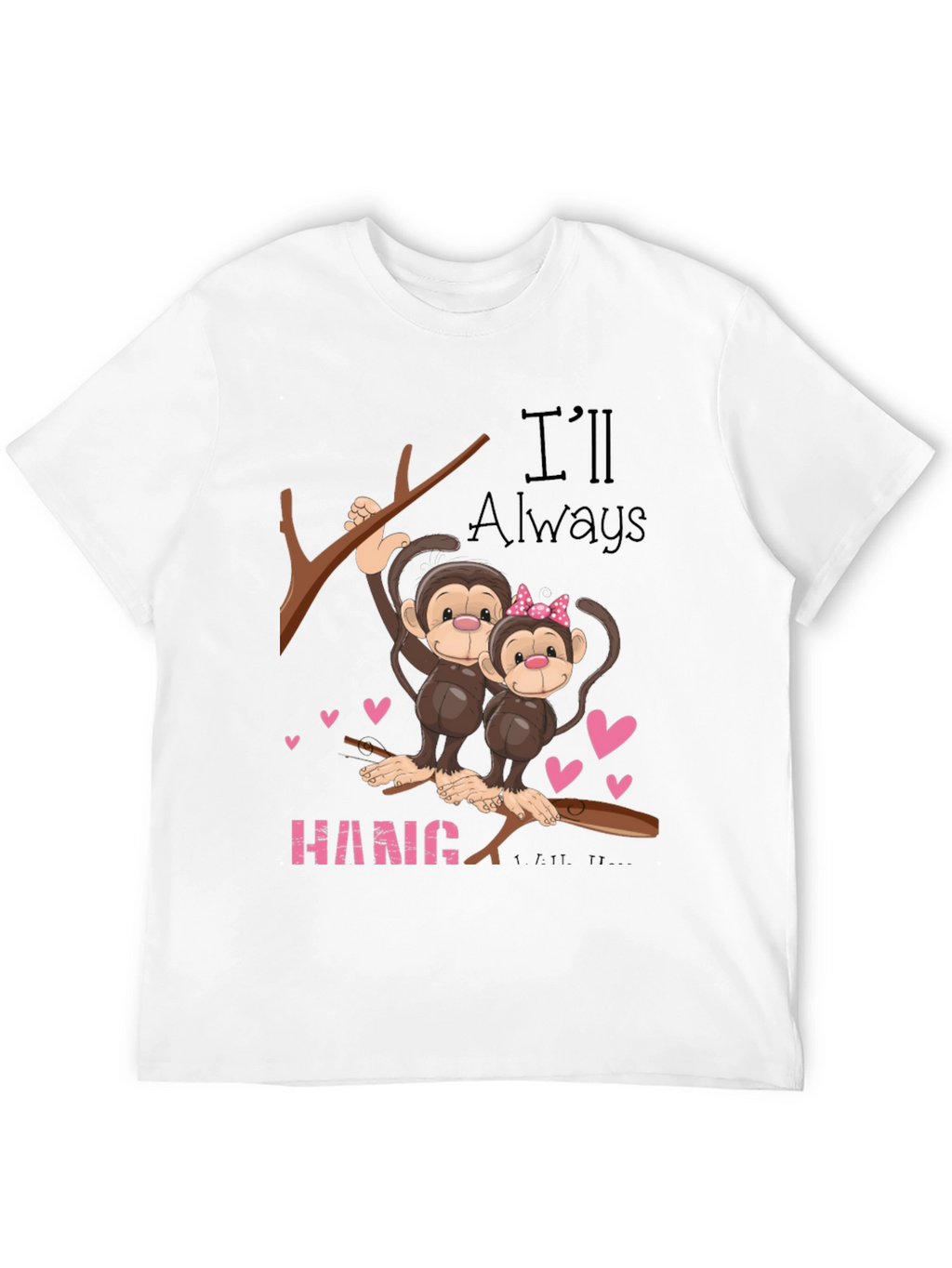 Hang In There Monkey Couple Graphic Tee