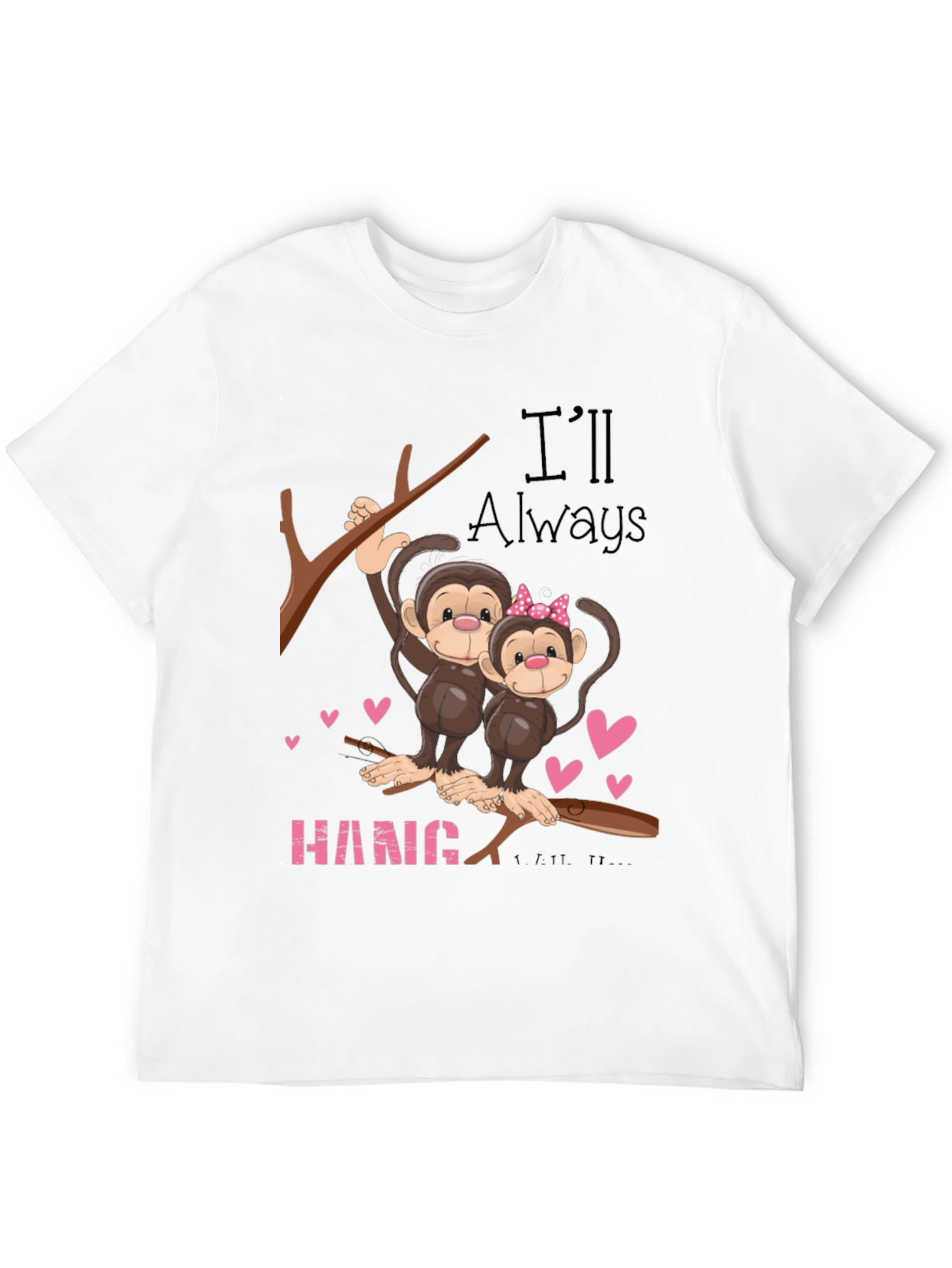 Hang In There Monkey Couple Graphic Tee