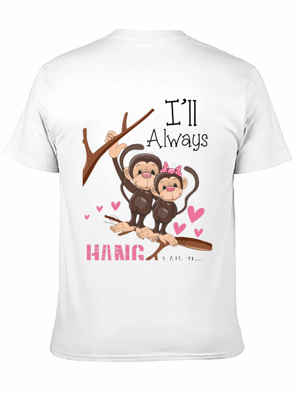 Hang In There Monkey Couple Graphic Tee