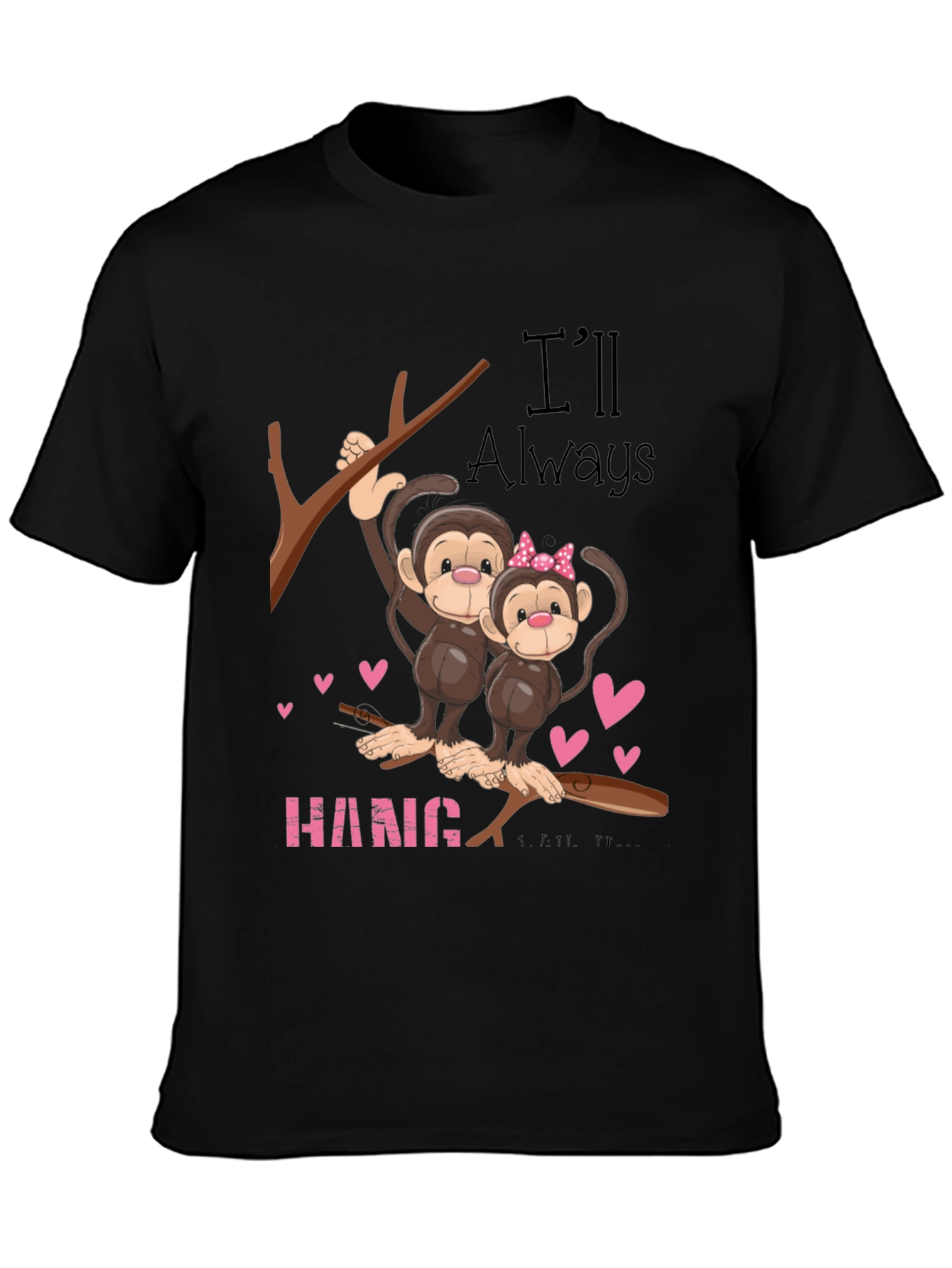 Hang In There Monkey Couple Graphic Tee