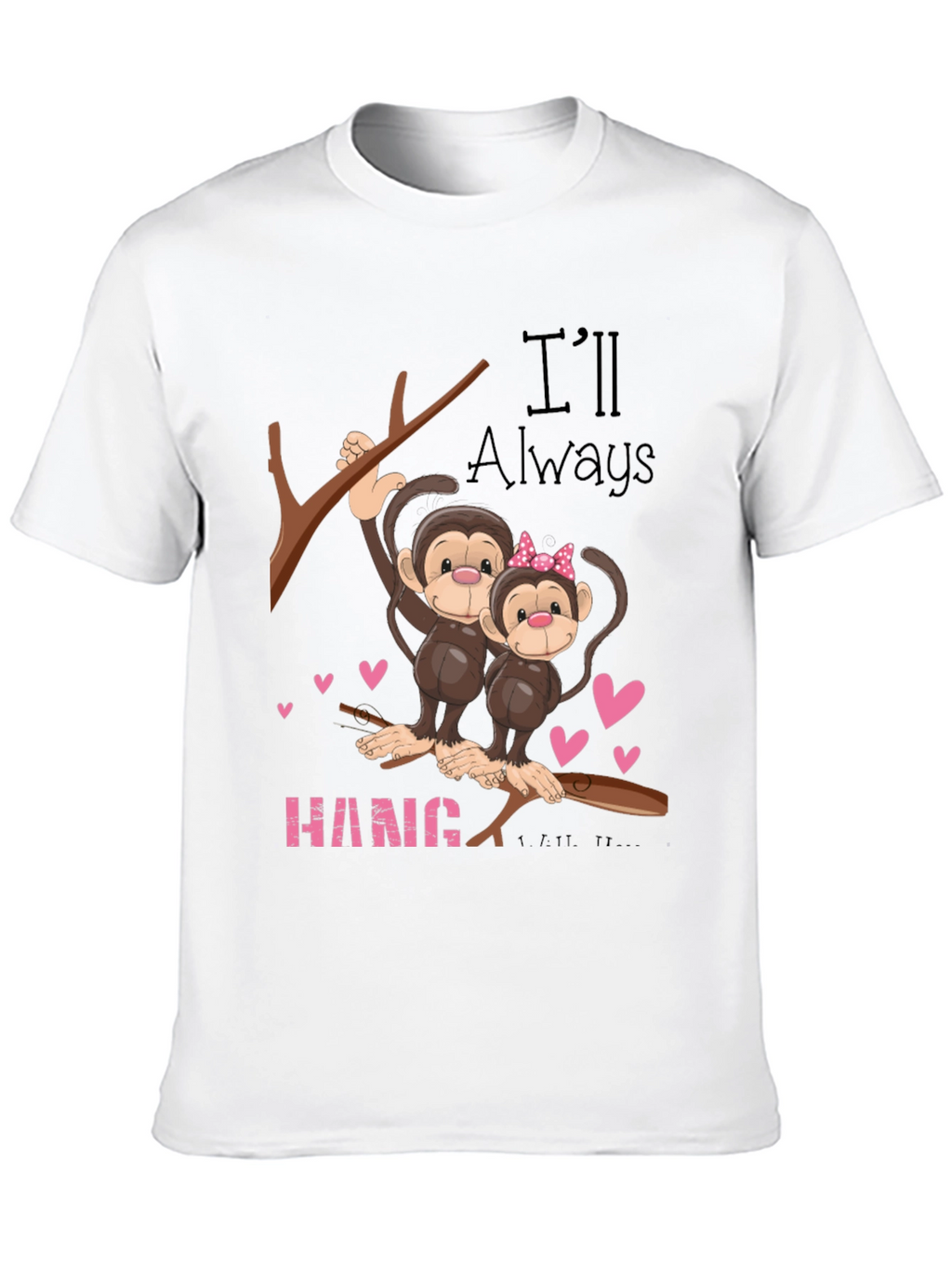 Hang In There Monkey Couple Graphic Tee