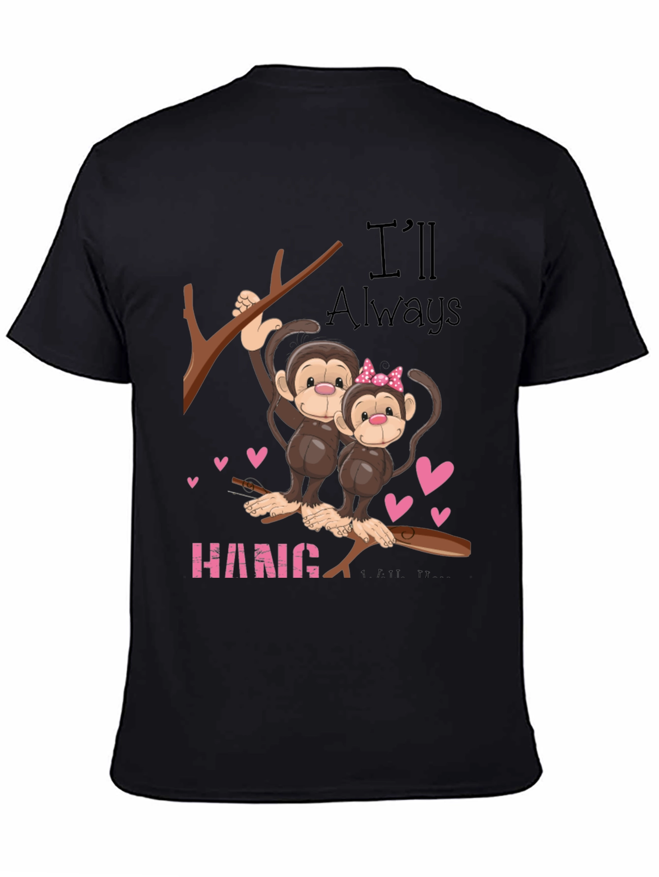 Hang In There Monkey Couple Graphic Tee