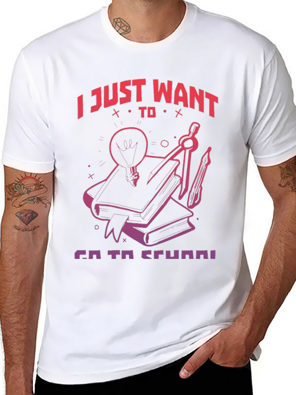 I Just Want To Go To School T-Shirt