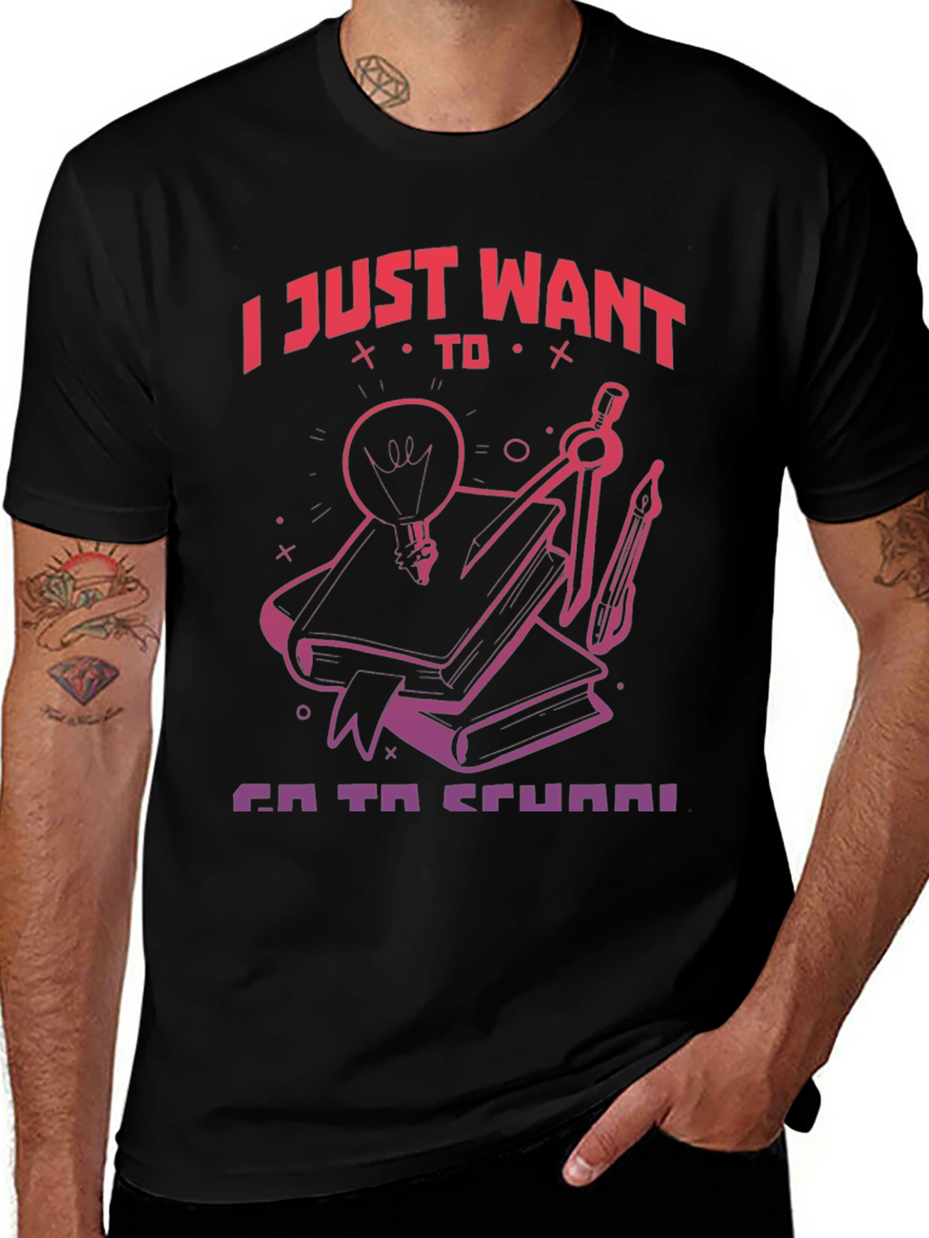 I Just Want To Go To School T-Shirt