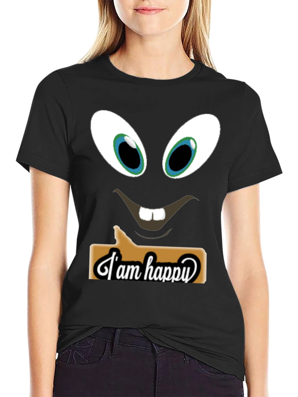 Funny Face T-Shirt - I am Happy Design