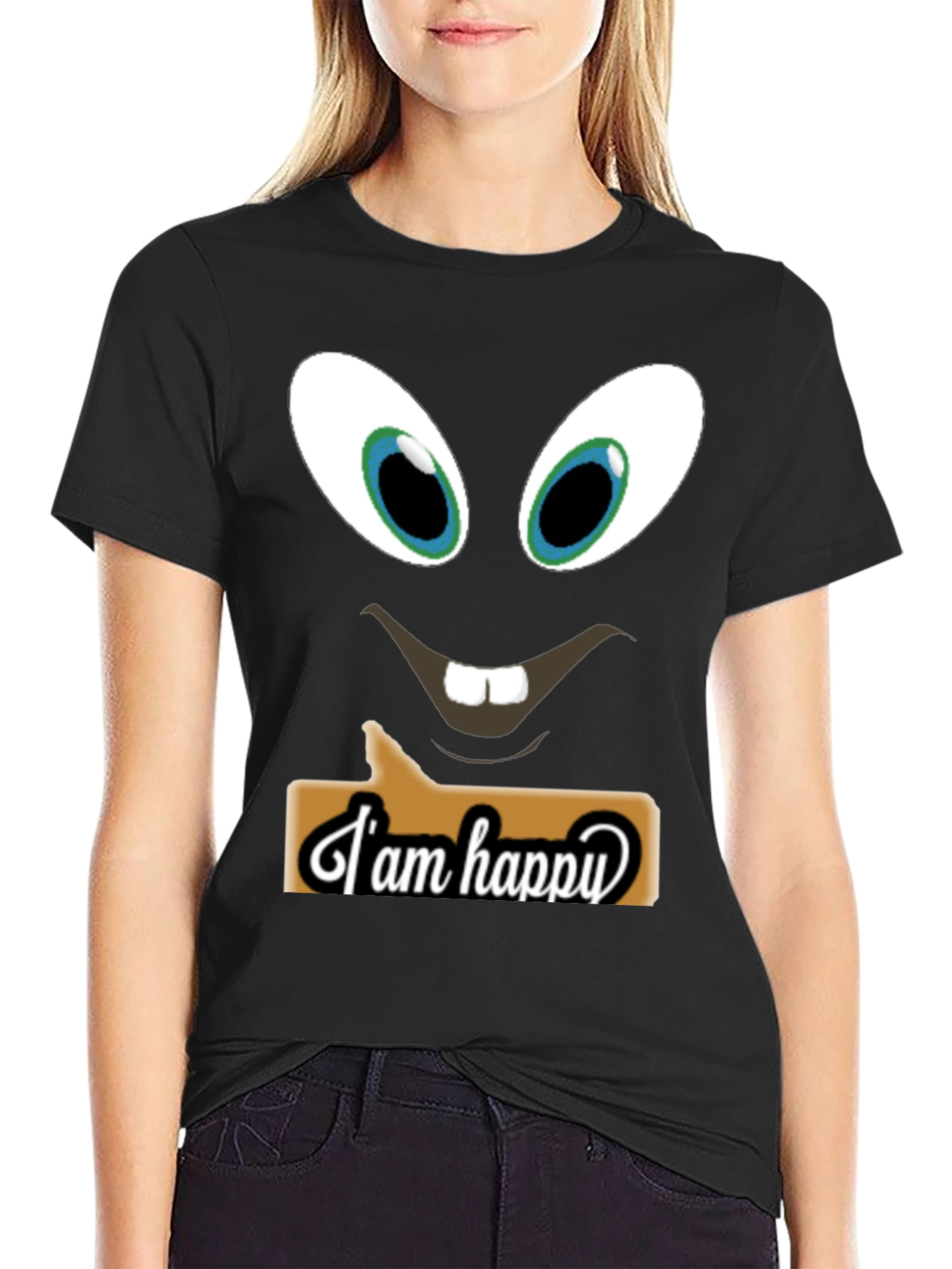 Funny Face T-Shirt - I am Happy Design
