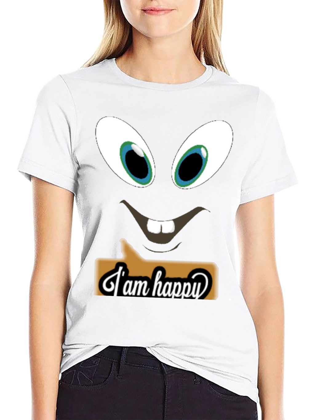 Funny Face T-Shirt - I am Happy Design