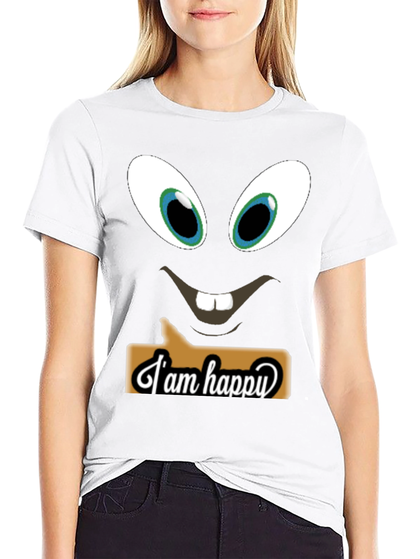 Funny Face T-Shirt - I am Happy Design