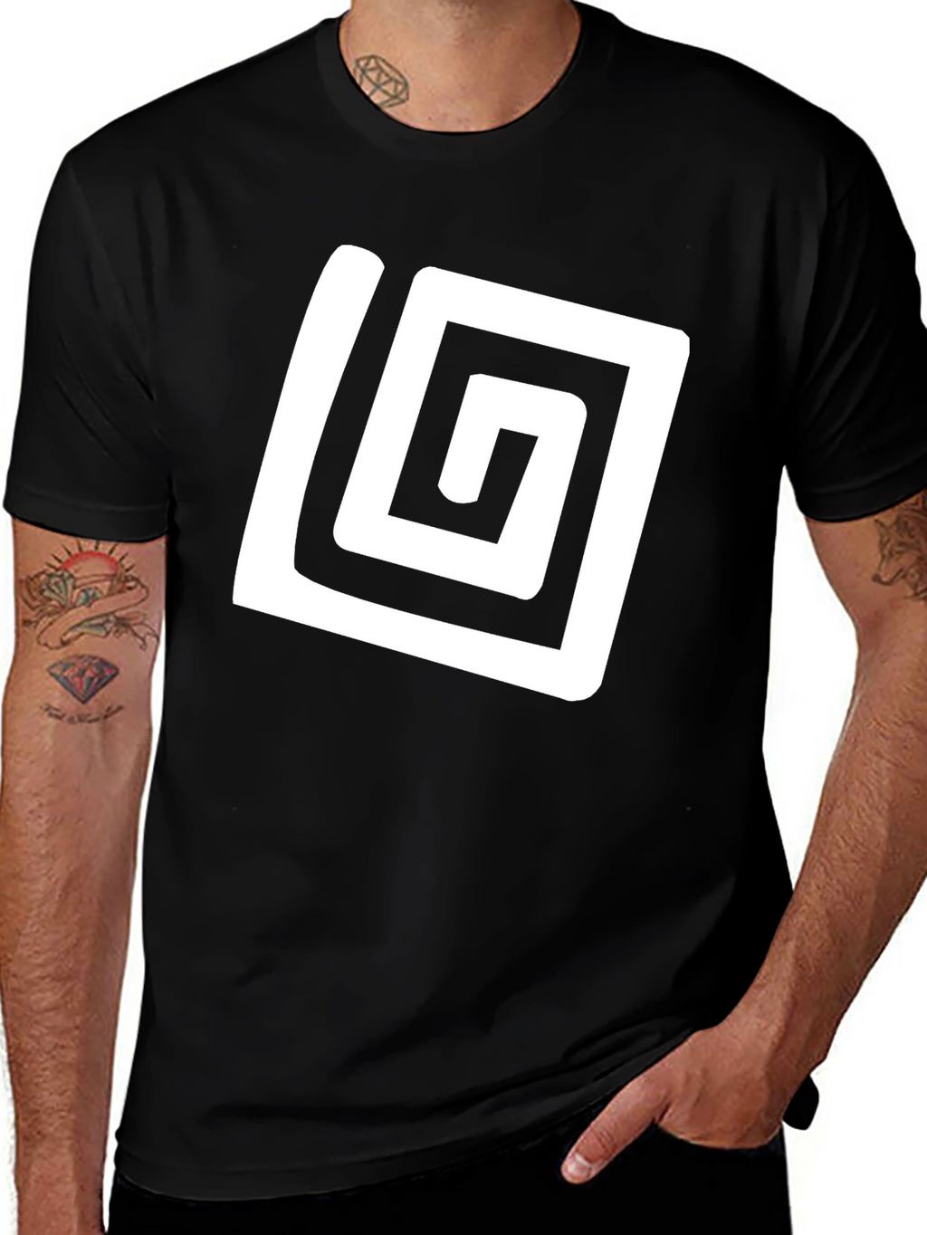 Abstract Graphic Tee - Black