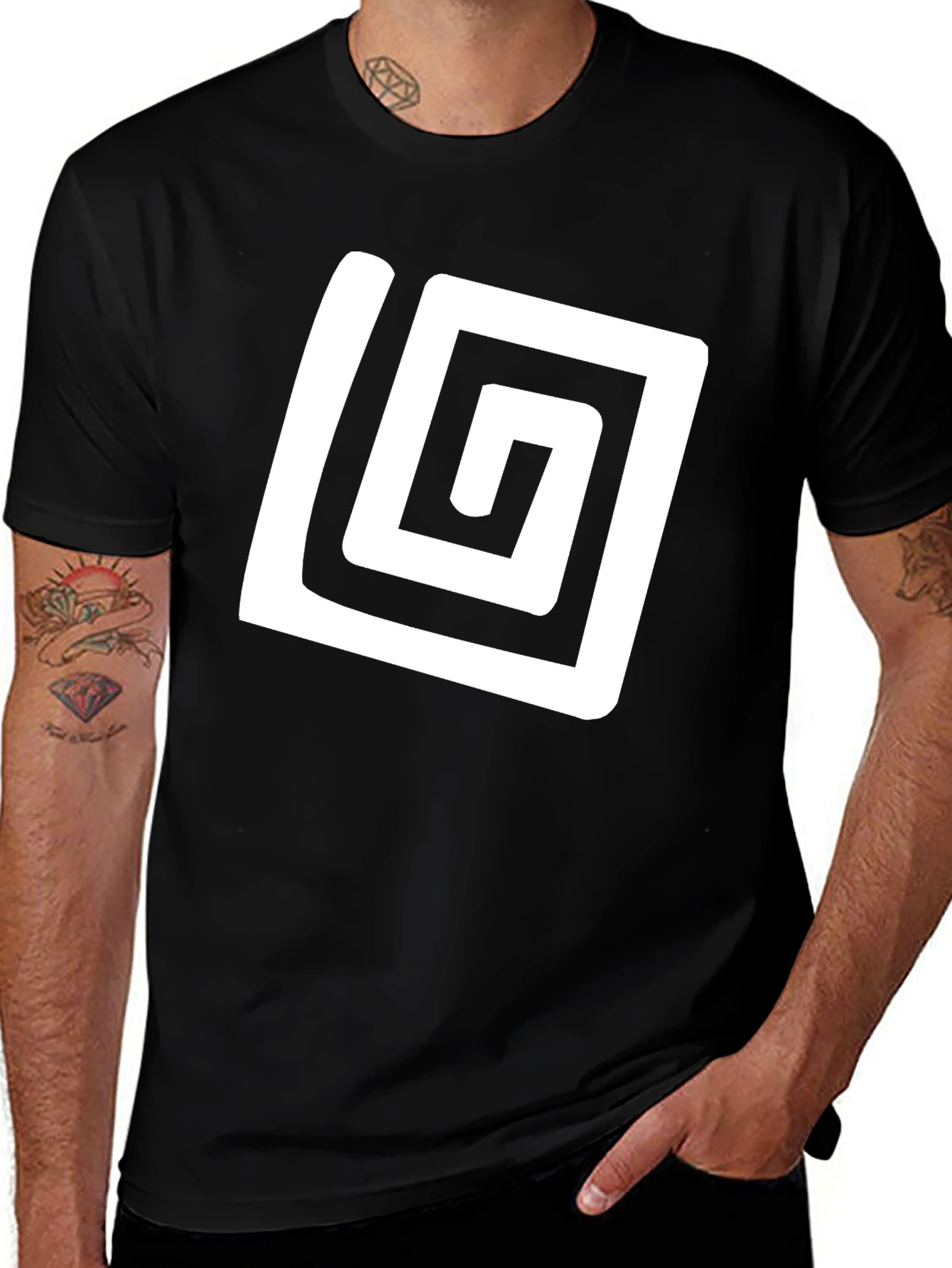 Abstract Graphic Tee - Black