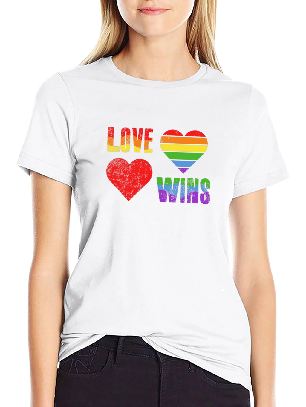 Love Wins Rainbow Heart Graphic Tee