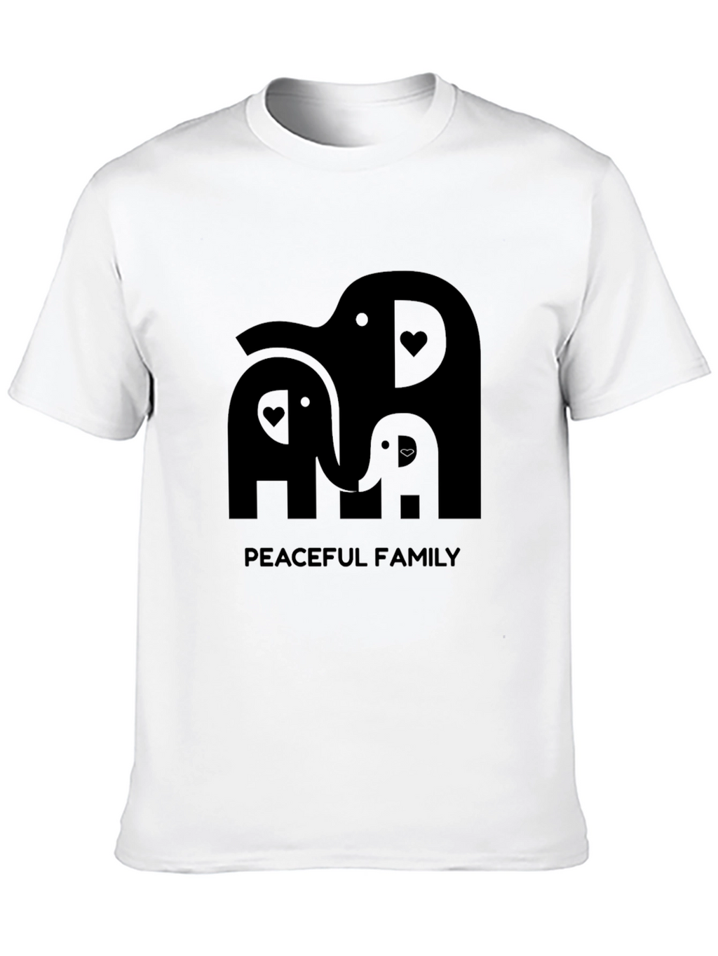 Peaceful Family Elephant T-Shirt - Black