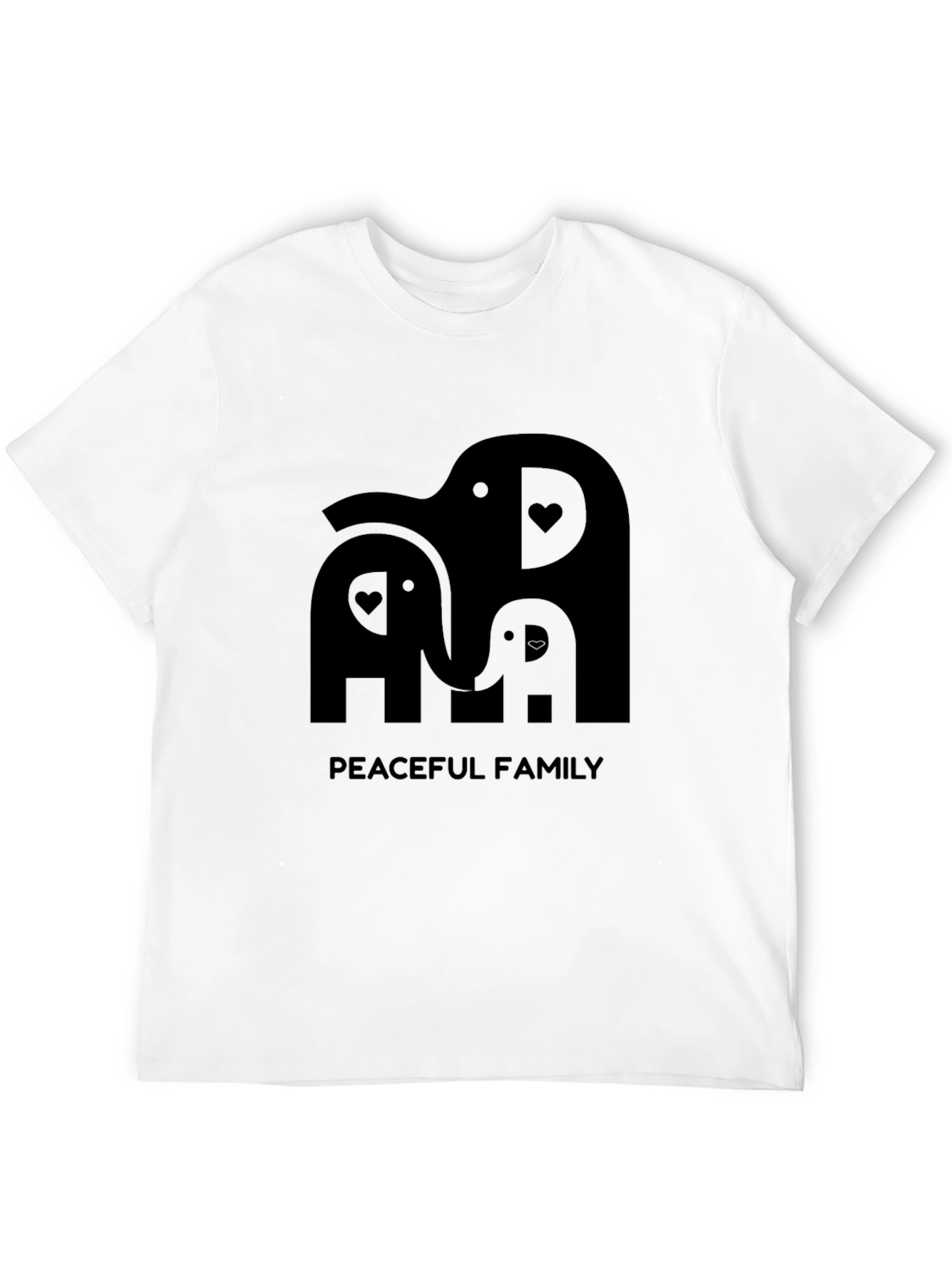 Peaceful Family Elephant T-Shirt - Black