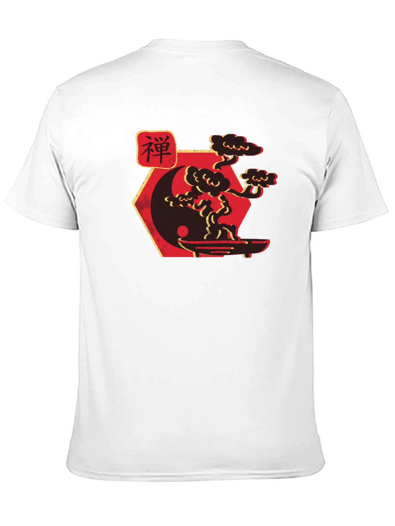 Zen Yin Yang Bonsai Tree Graphic Tee - Black