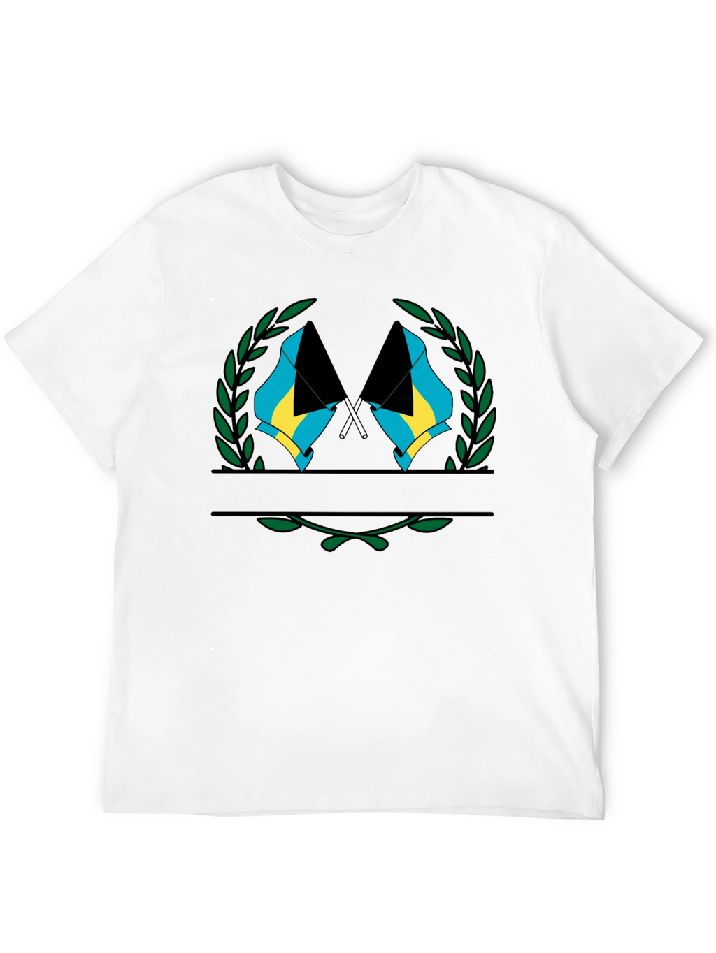 Bahamas Flag T-Shirt - Black Graphic Tee