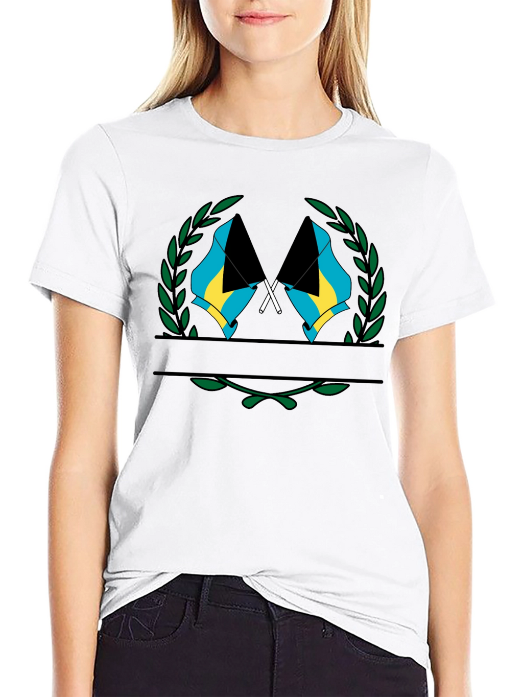 Bahamas Flag T-Shirt - Black Graphic Tee