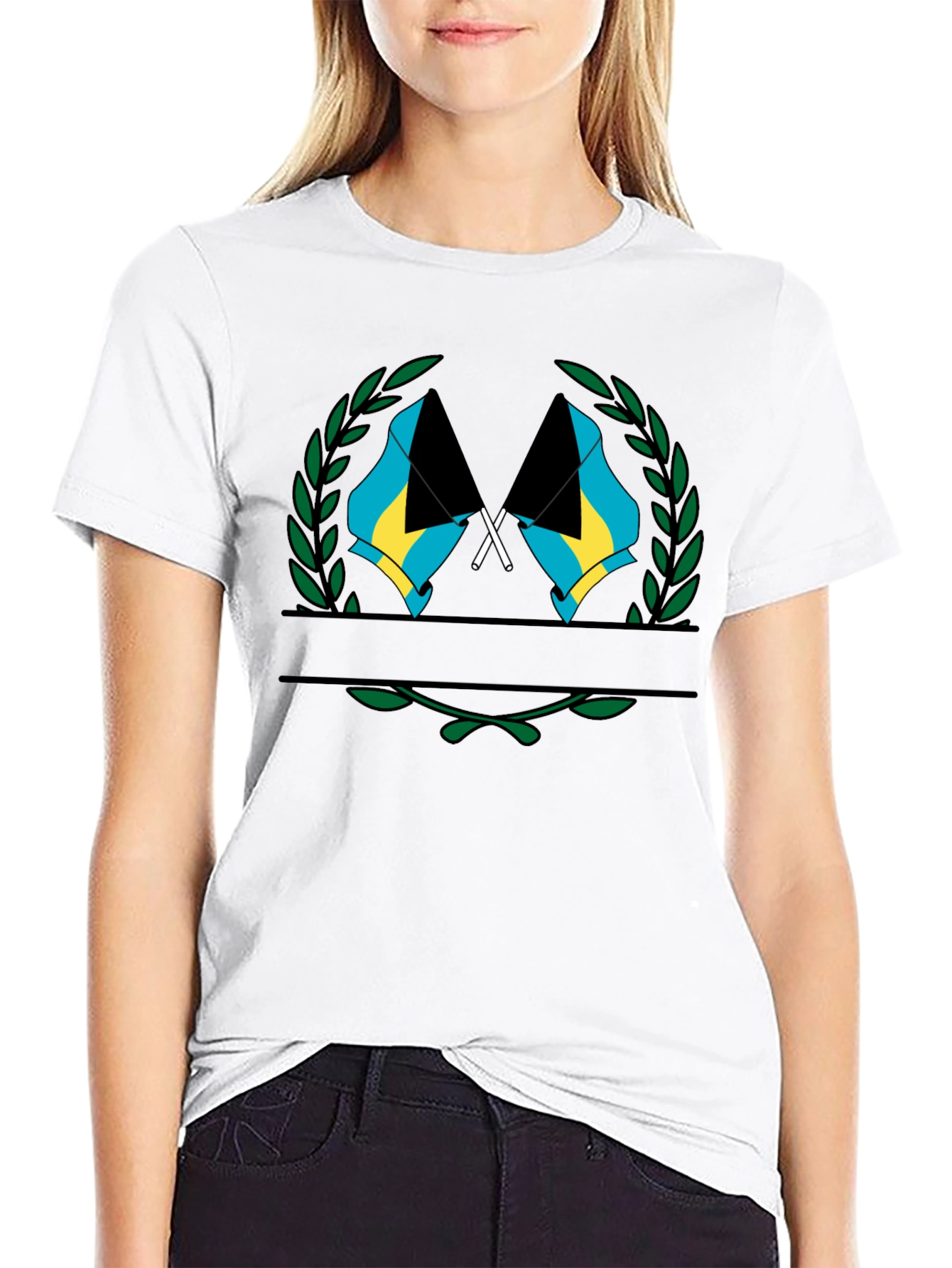 Bahamas Flag T-Shirt - Black Graphic Tee