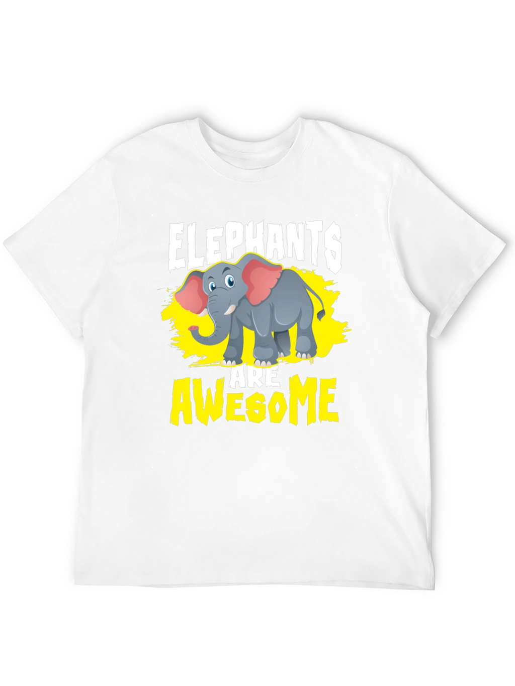Elephants Are Awesome Graphic Tee - Black