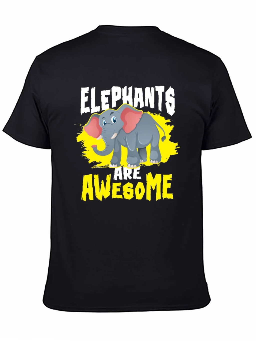 Elephants Are Awesome Graphic Tee - Black