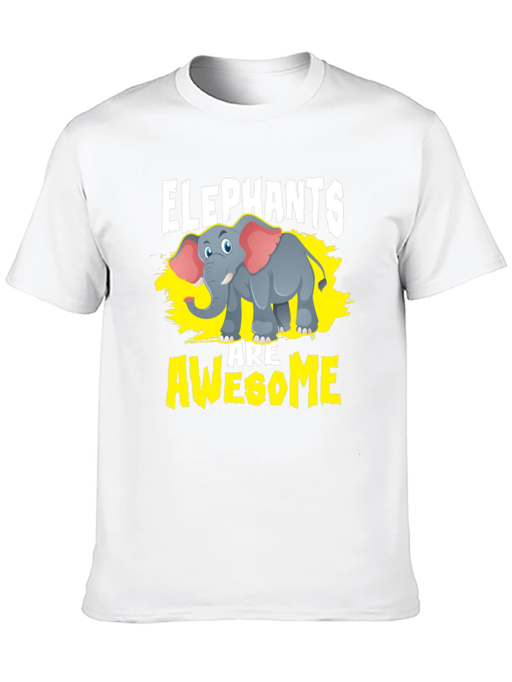 Elephants Are Awesome Graphic Tee - Black