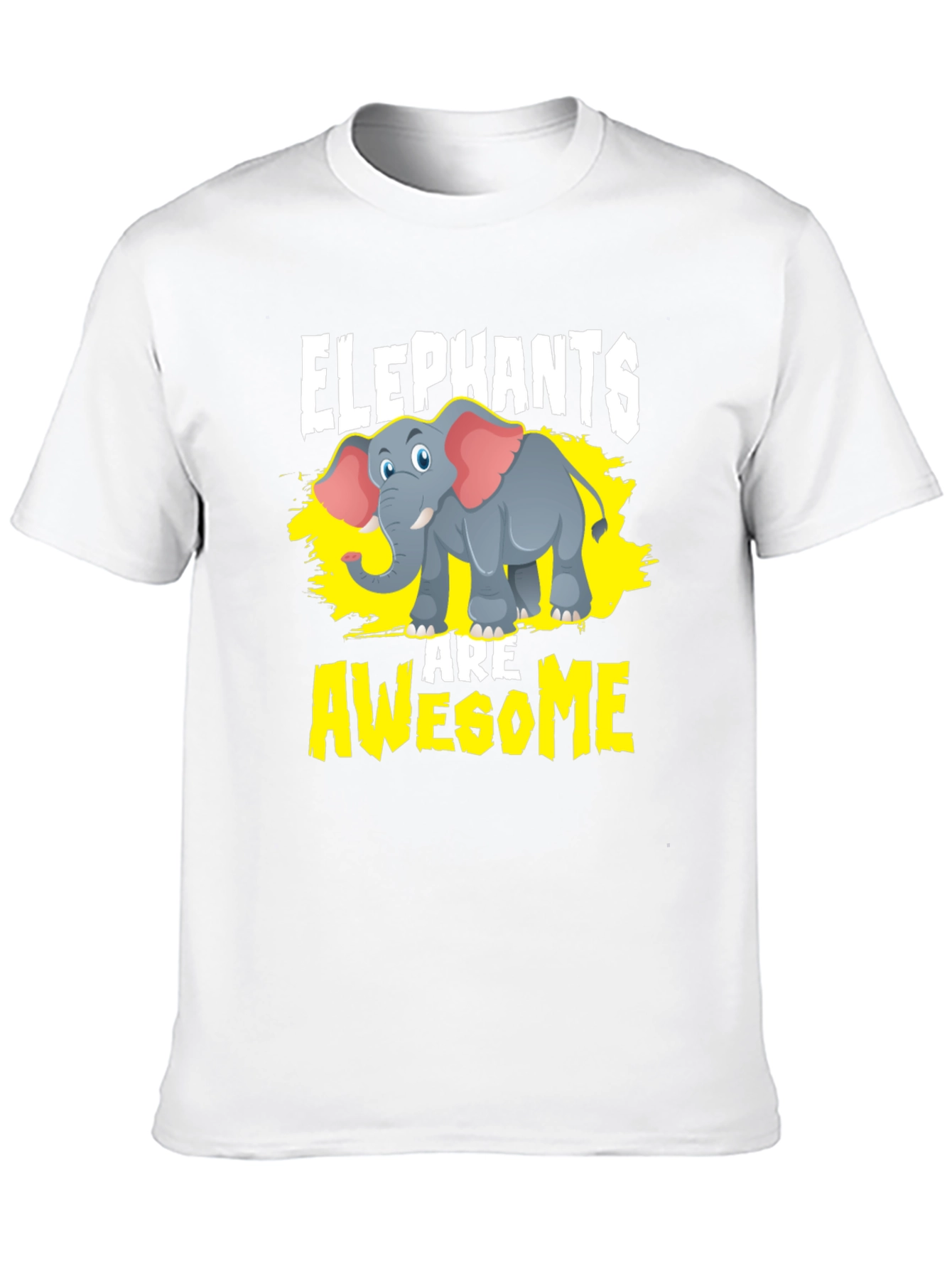 Elephants Are Awesome Graphic Tee - Black