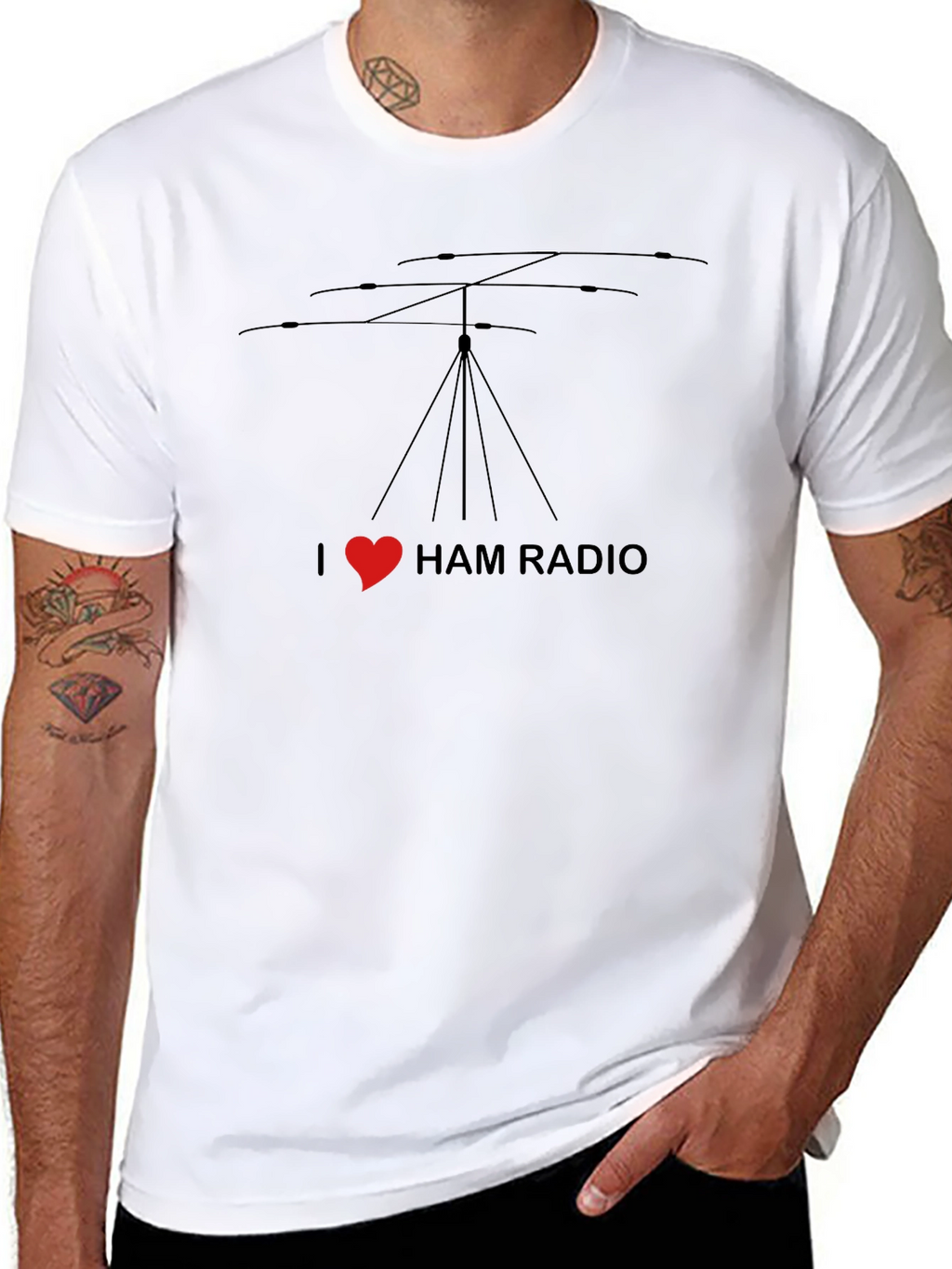 I Heart Ham Radio Black T-Shirt